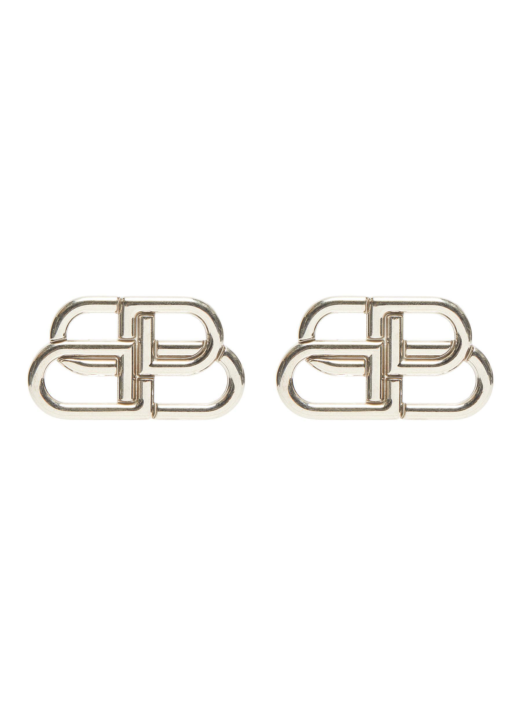 Balenciaga 'bb' Stud Earrings in Metallic Lyst