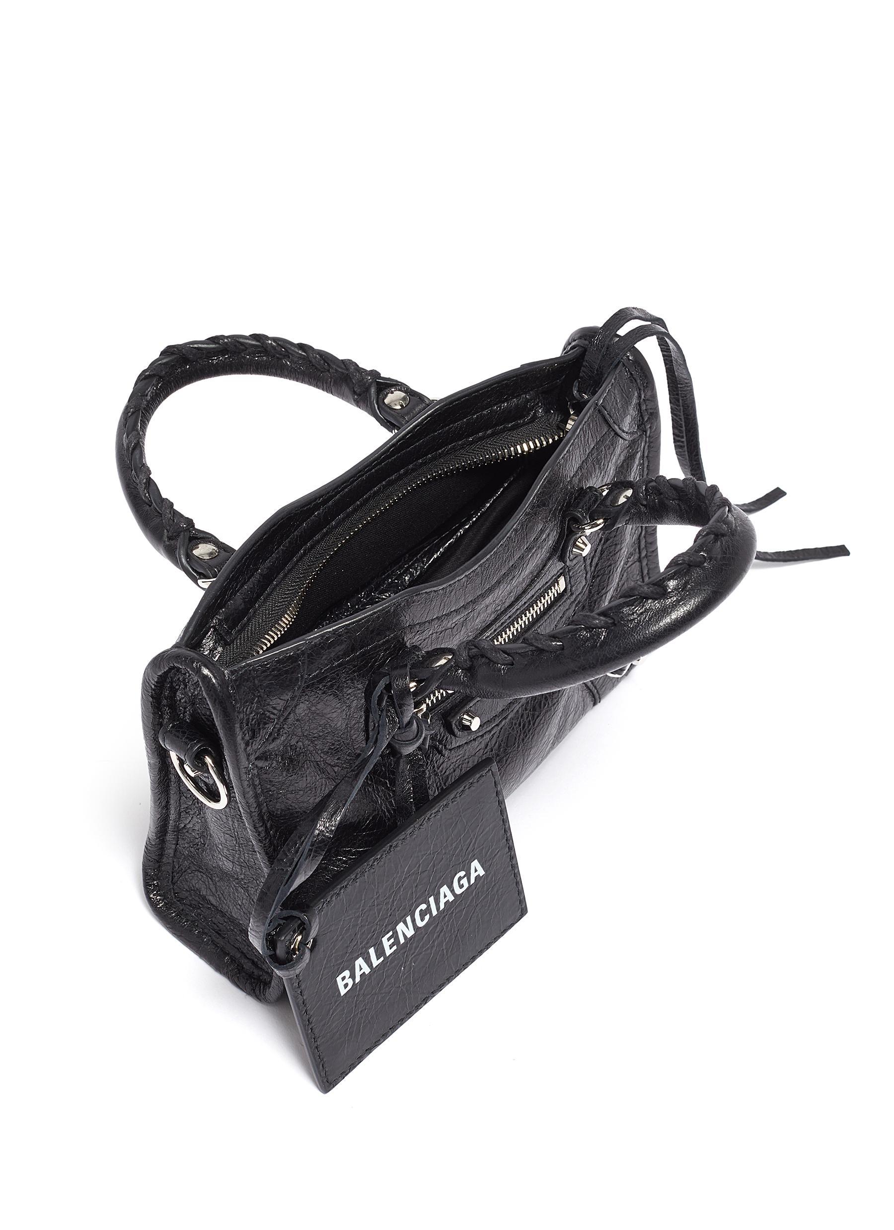 Balenciaga 'classic City' Logo Strap Nano Leather Shoulder Bag in