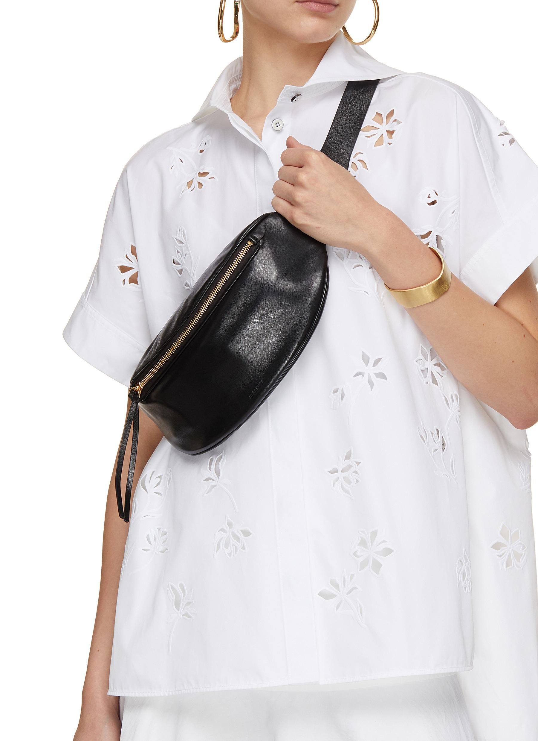 Jil Sander Moon Leather Belt Bag in Black | Lyst