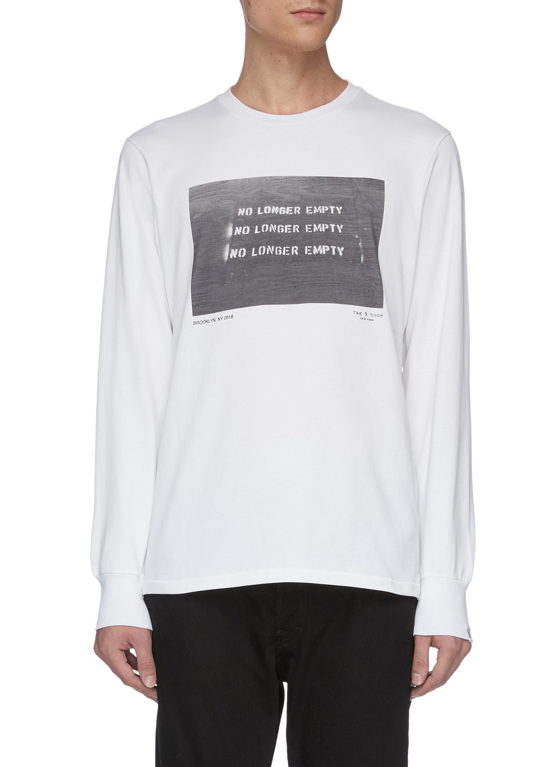 Rag & Bone Cotton 'empty' Graphic Slogan Print Long Sleeve T-shirt in ...