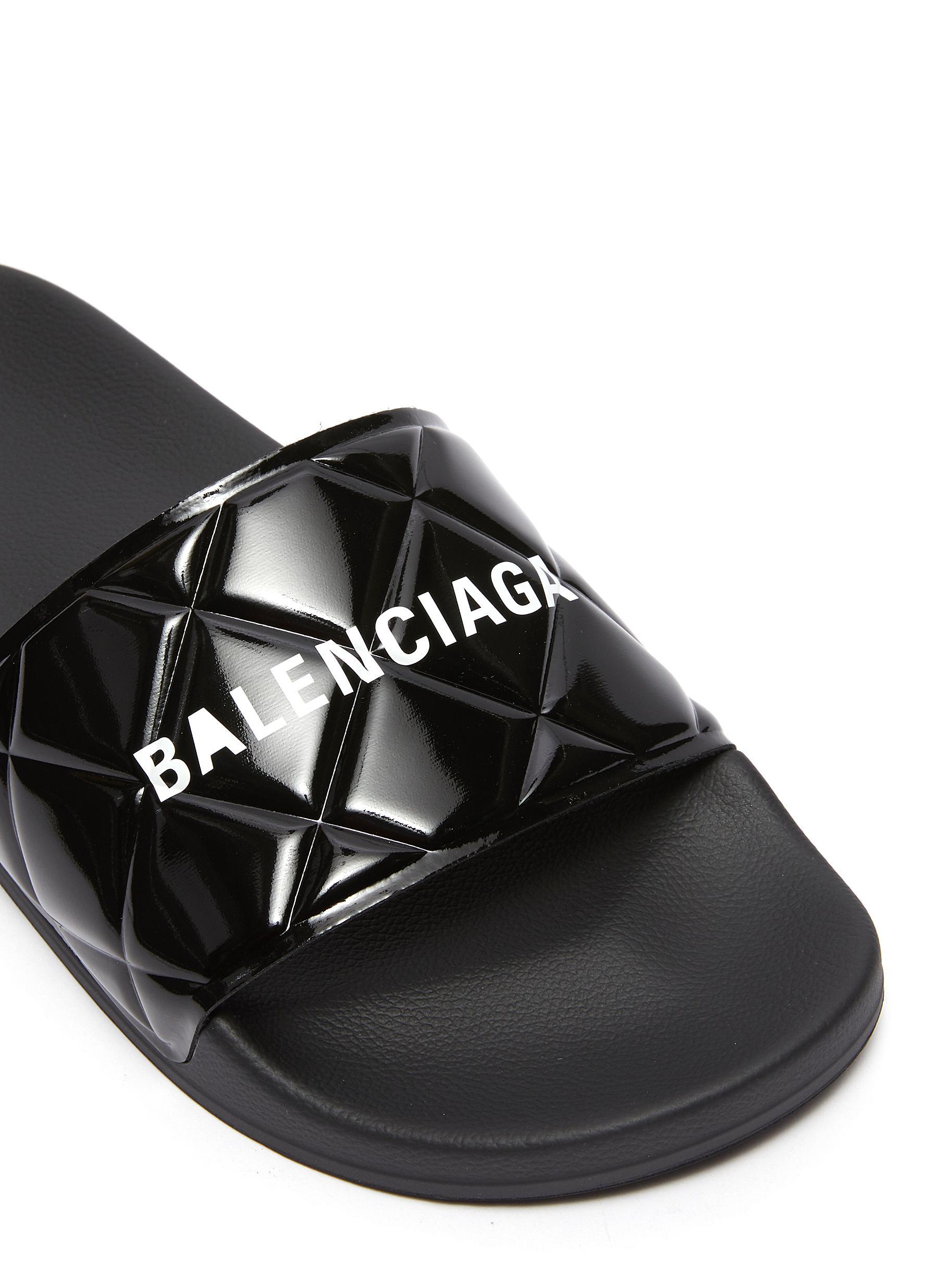 Balenciaga patent store leather slide