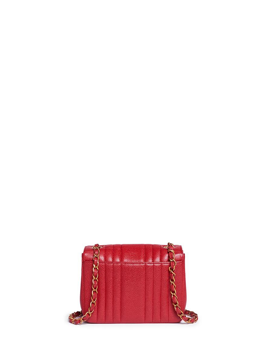 Chanel Red Quilted Caviar Leather Shoulder Bag Keweenaw Bay Indian