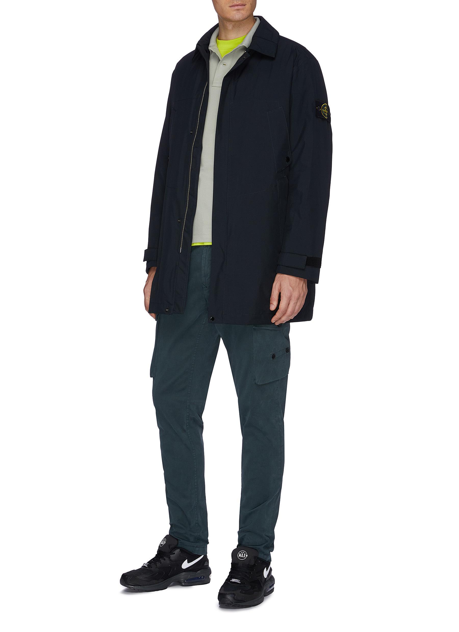 Stone Island Synthetic Gore Tex Paclite Primaloft Coat In Blue For Men Lyst