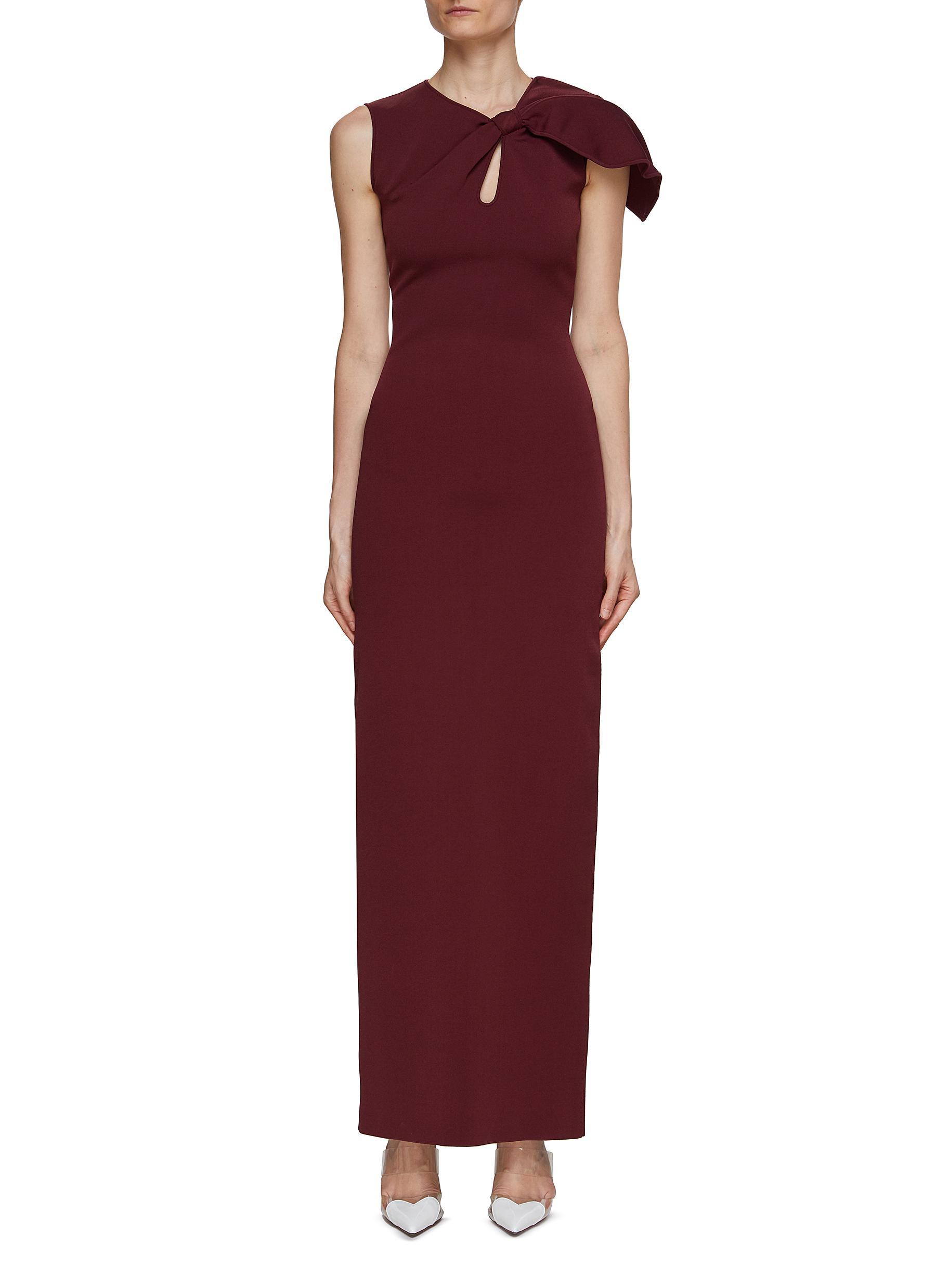 Roland Mouret Keyhole Front Maxi Dress in Red | Lyst