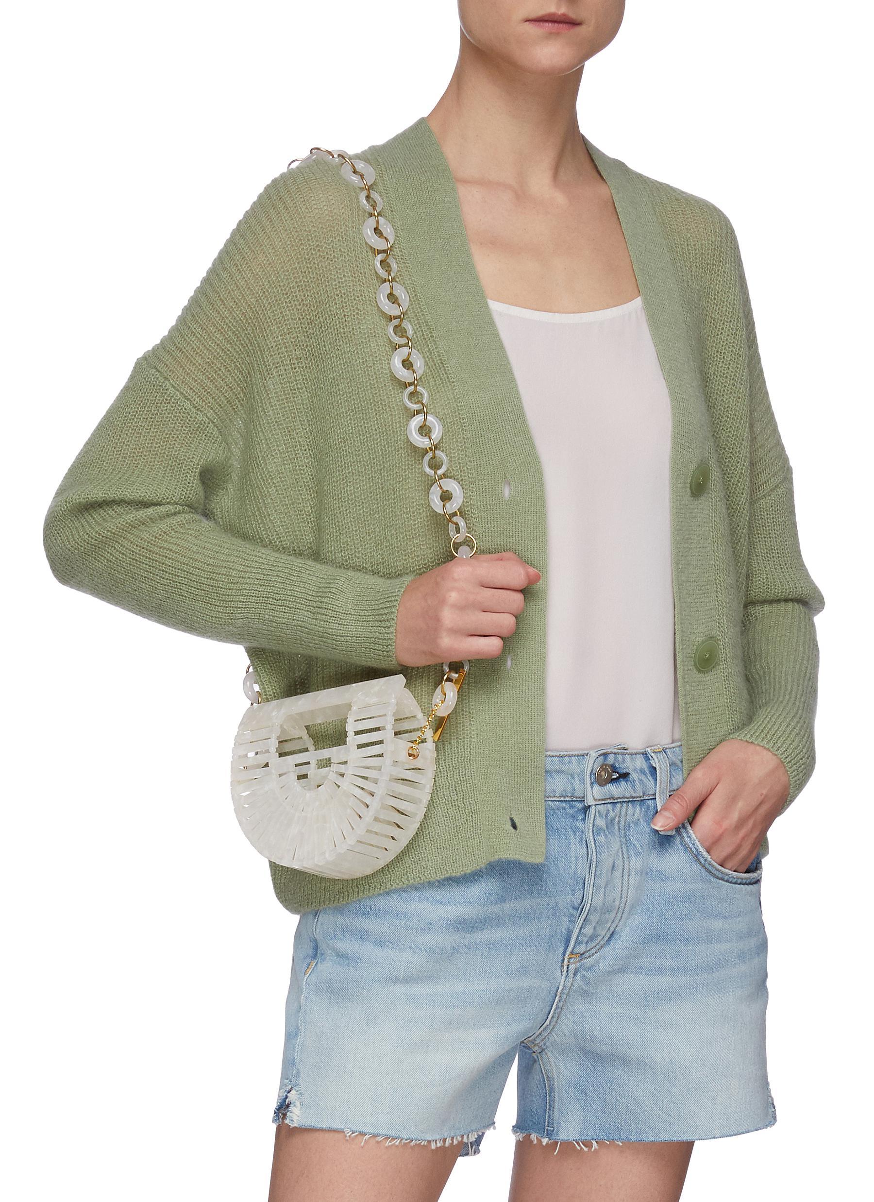 Cult Gaia Ark Nano Acrylic Crossbody Chain Belt Bag in White Lyst