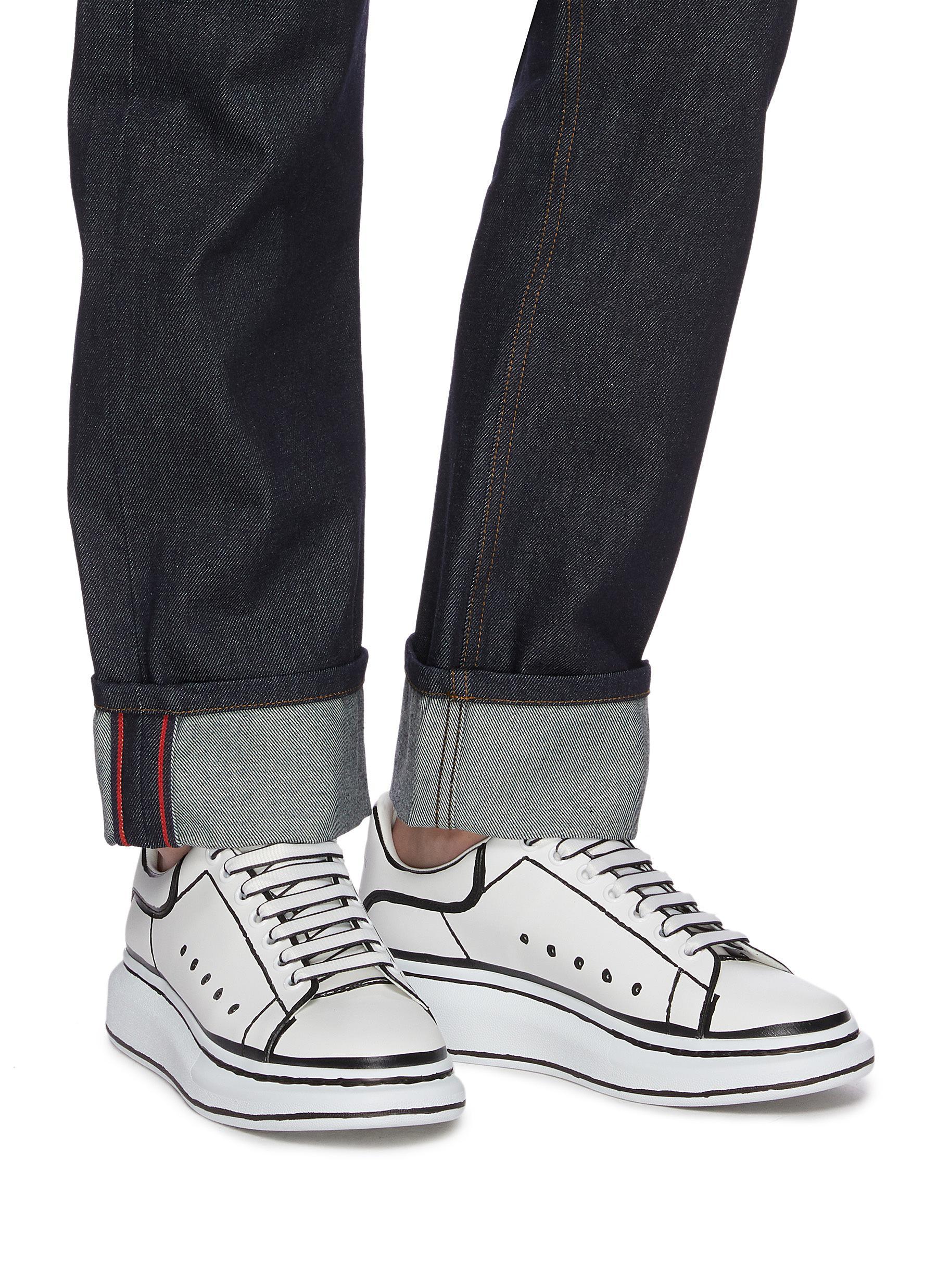 Alexander McQueen Sketched Wedge Sneakers Men Shoes Sneakers Sketched Wedge  Sneakers in White for Men | Lyst