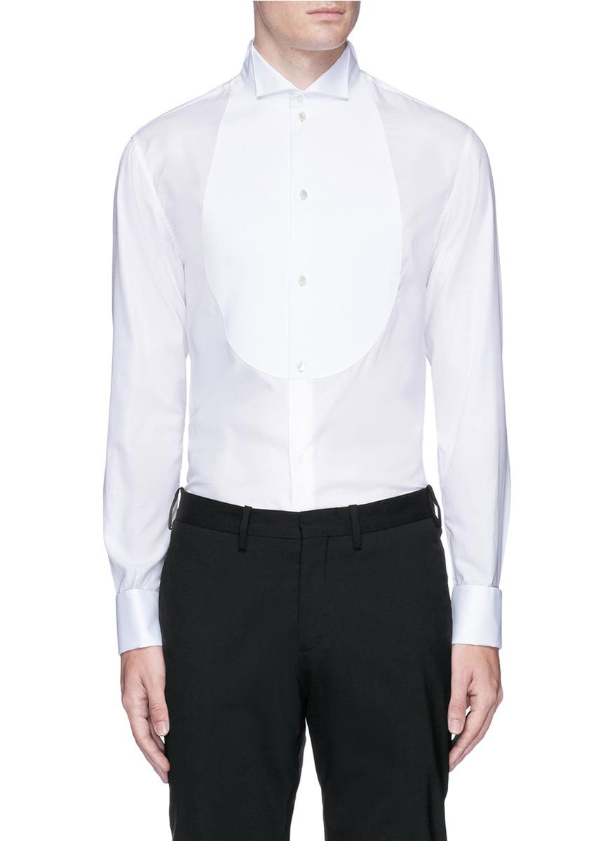 Armani Cotton Piqué Bib Tuxedo Shirt in 
