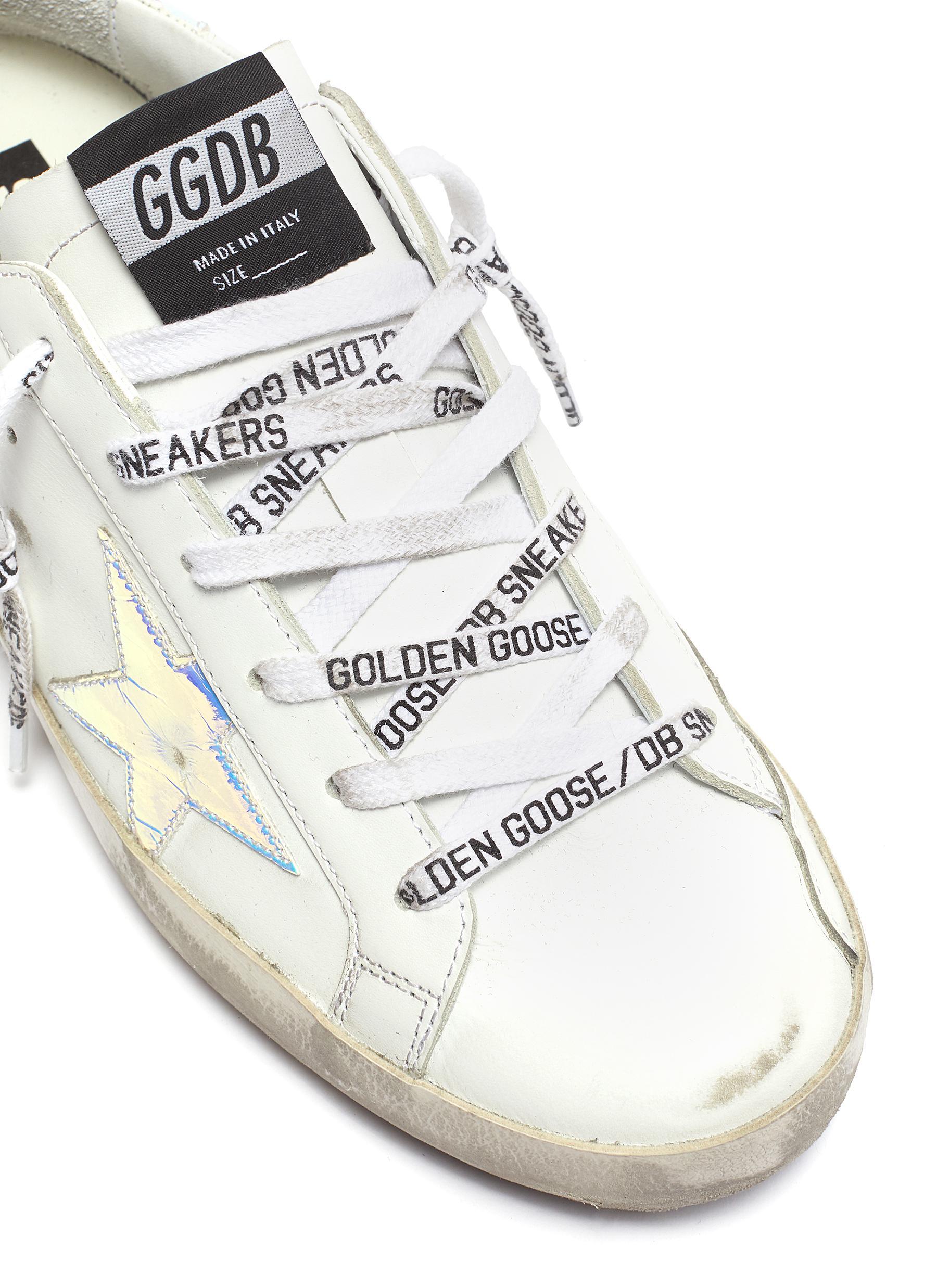 Golden Goose Deluxe Brand Superstar Iridescent Patch Logo Lace Sneakers