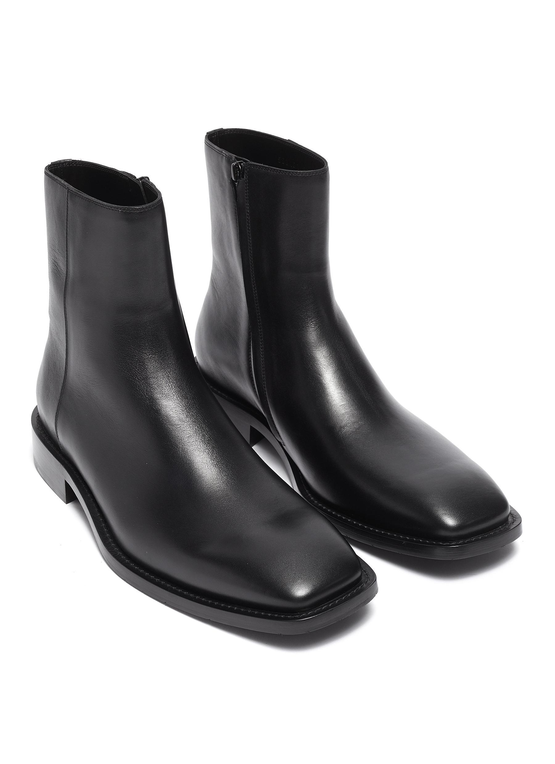 Snavset Politibetjent elskerinde Balenciaga 'rim' Zip Leather Boots in Black for Men | Lyst