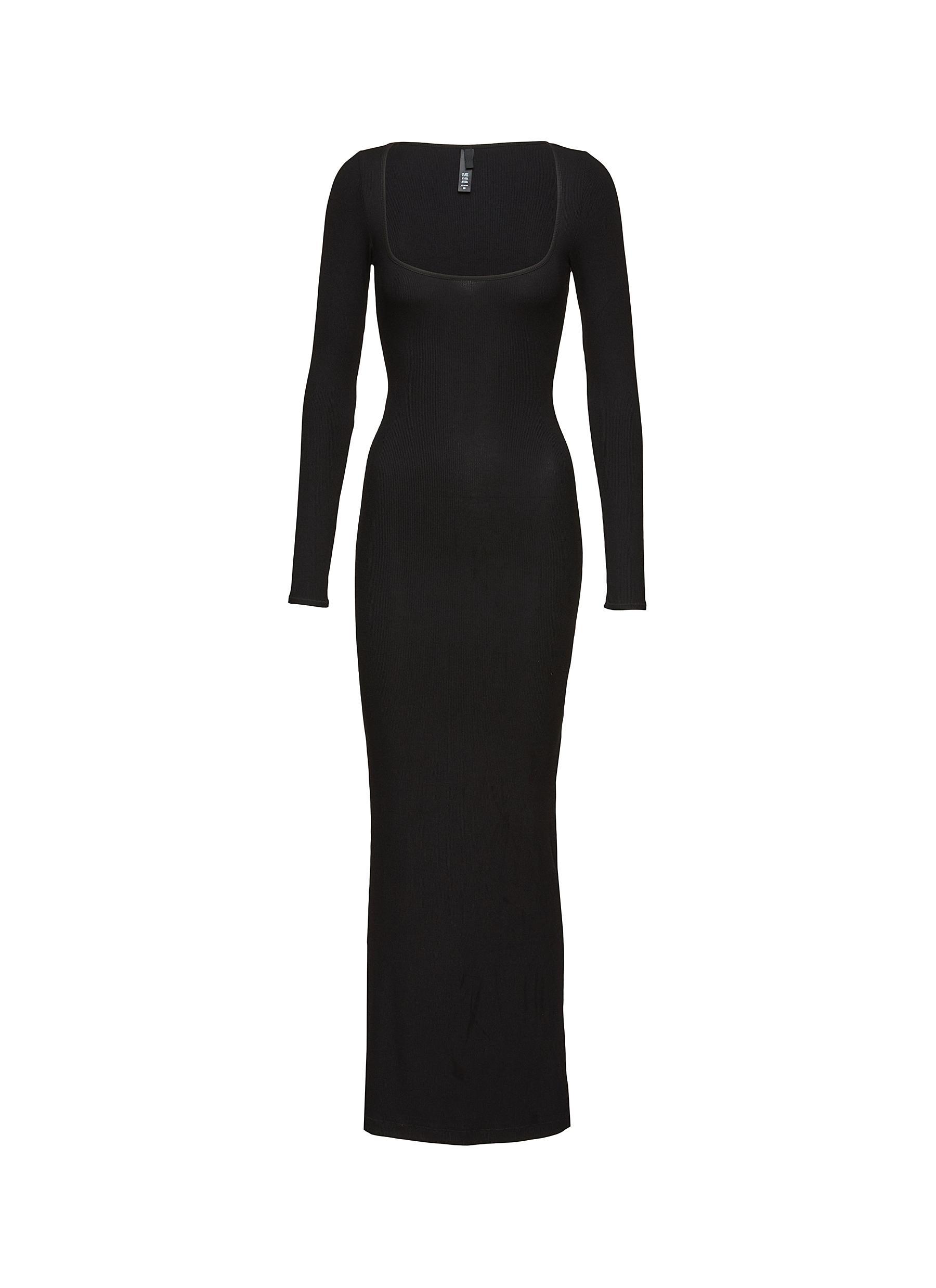 Skims 'soft Lounge' Long Sleeve Dress in Black Lyst