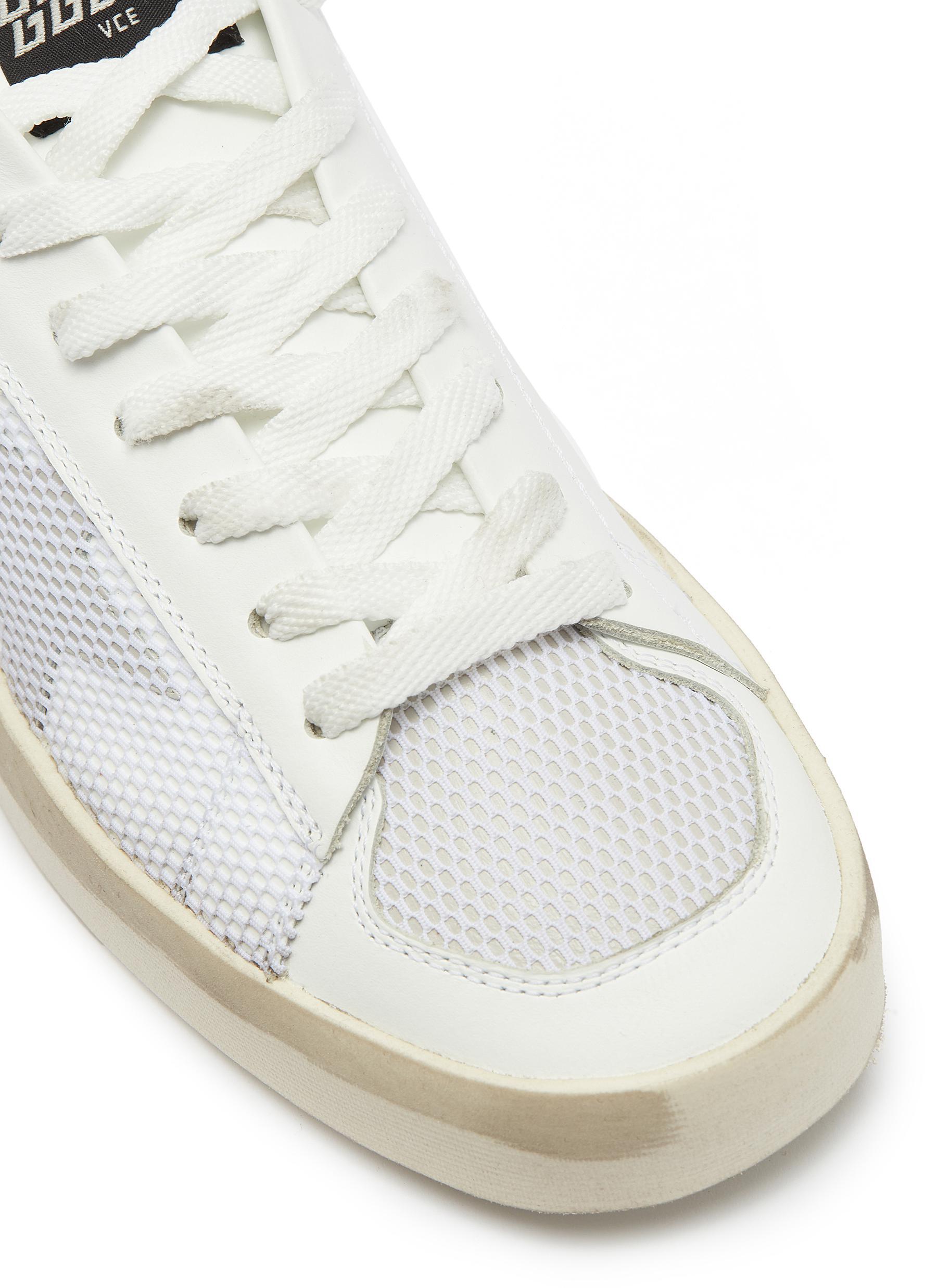 Golden Goose 'stardan' Mesh Panel Leather Sneakers in White | Lyst