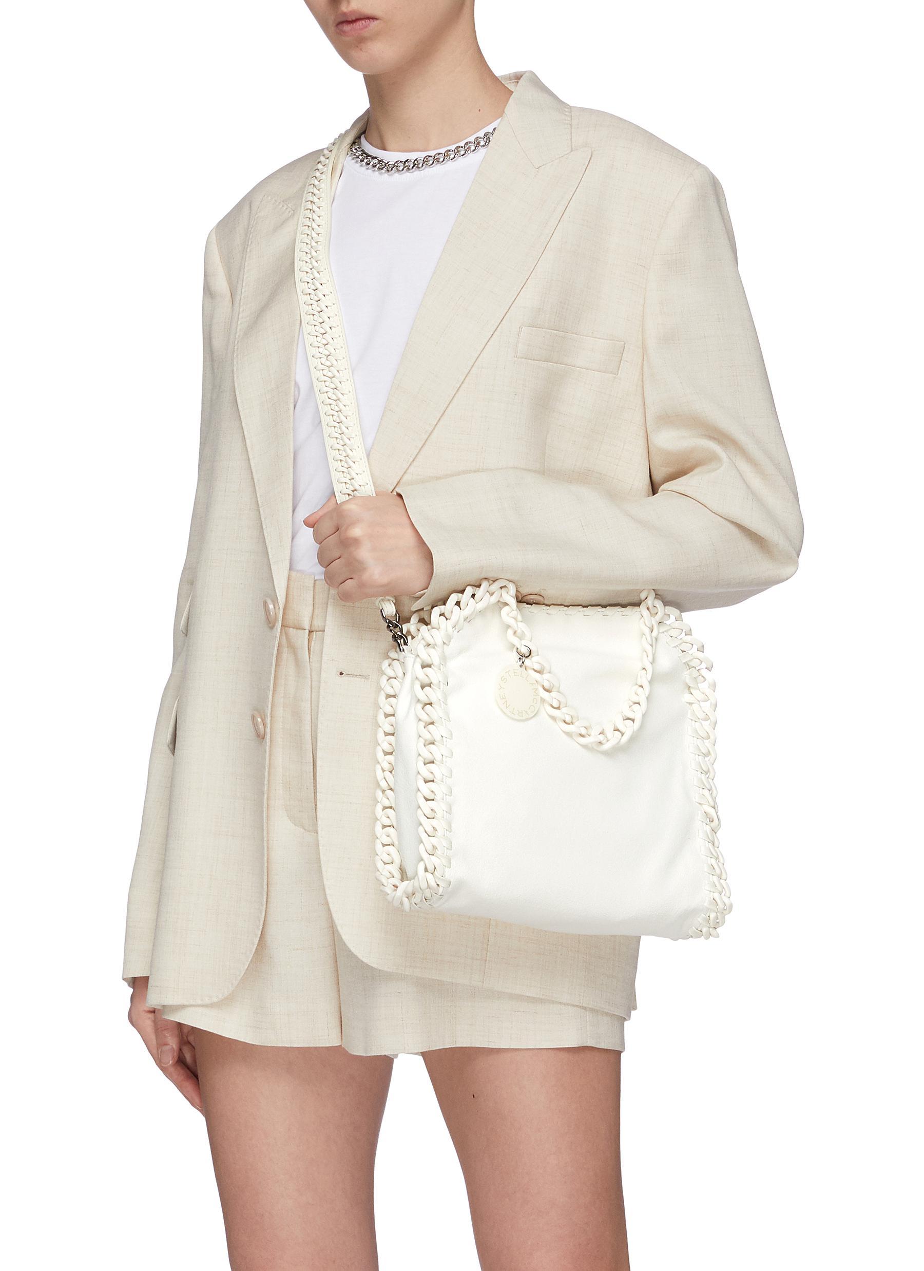 Stella McCartney 'falabella Candy' Mini shaggy Deer Leather Tote in White |  Lyst