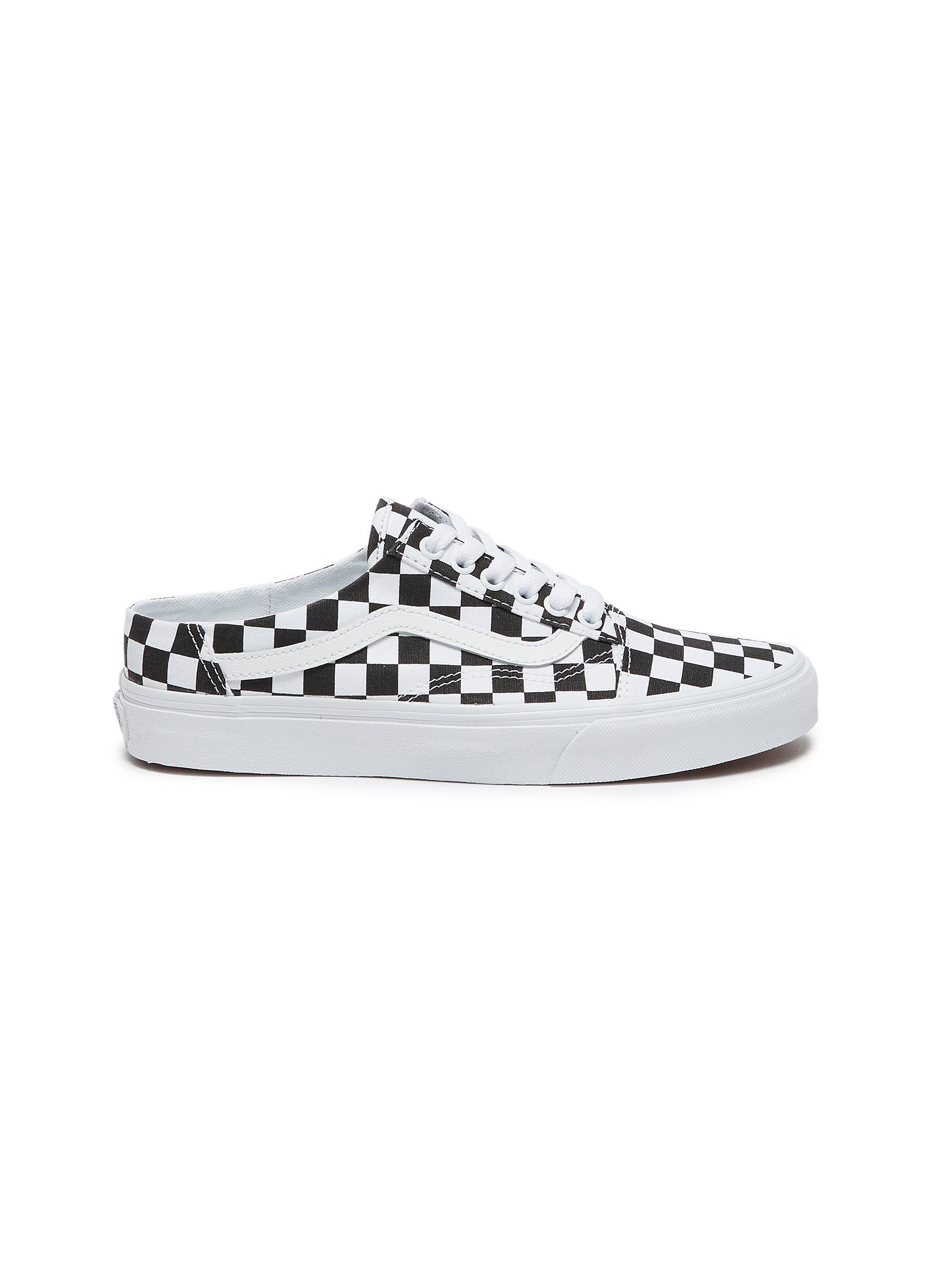 Vans Old Checkered Slip-on Mules Women Shoes Sneakers Low-top Old Skool' Checkered Slip-on Mules in | Lyst