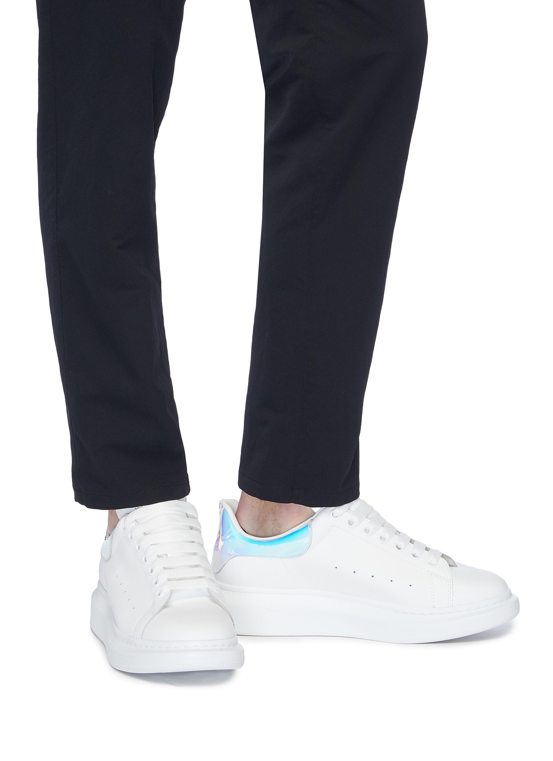 Alexander McQueen 'oversized Sneaker' In Leather With Holographic Collar in  White for Men - Lyst