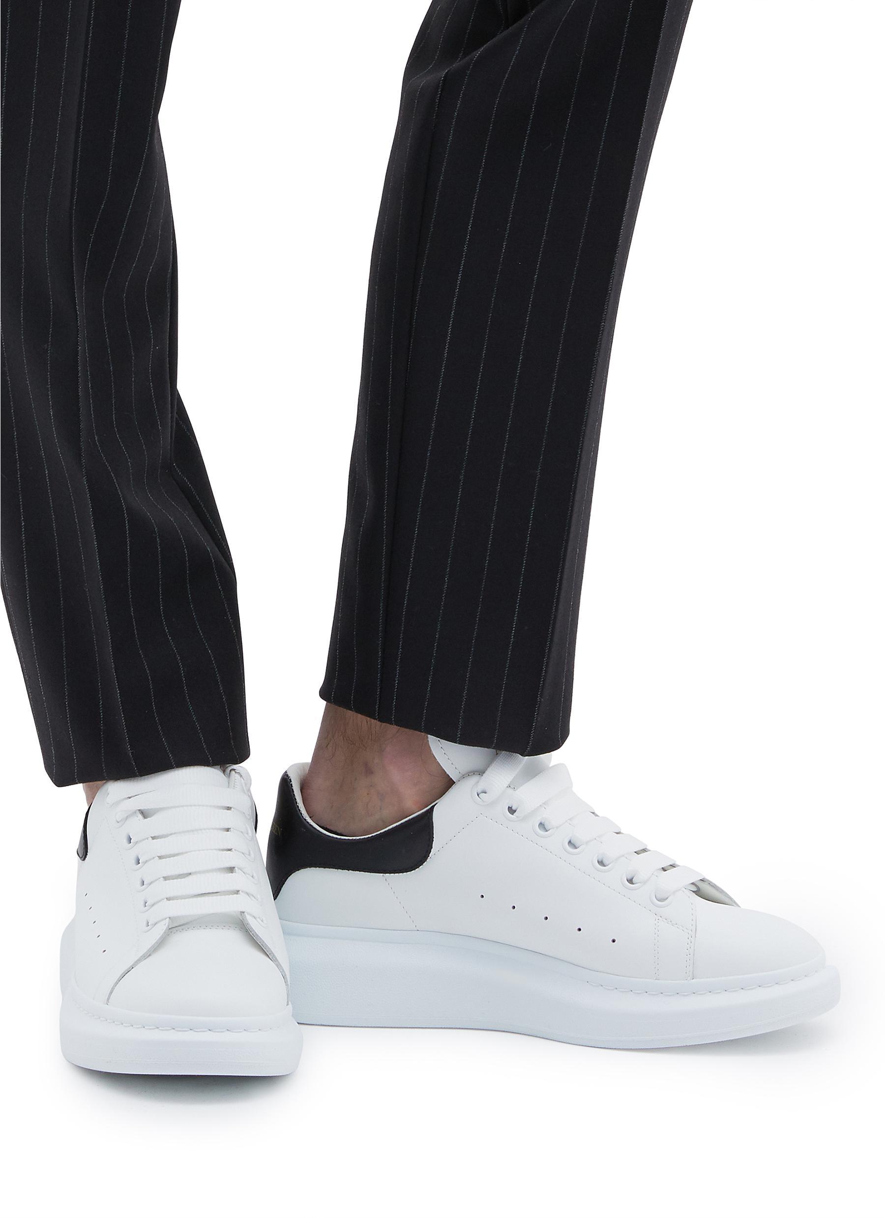 Alexander McQueen White / Black 'oversized Sneaker' In Leather Men ...