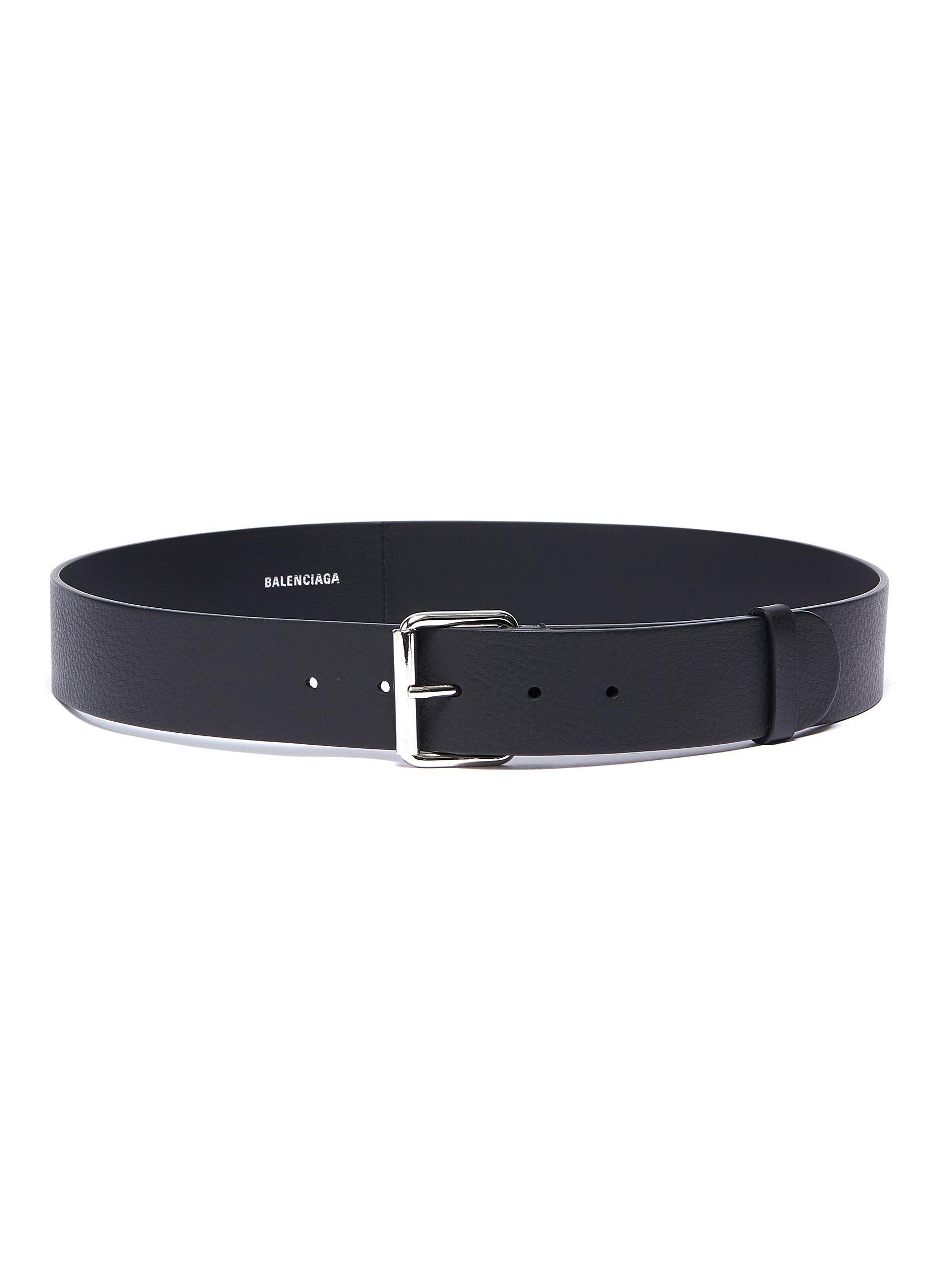 Balenciaga 'everyday' Buckled Leather Belt in Black for Men - Lyst