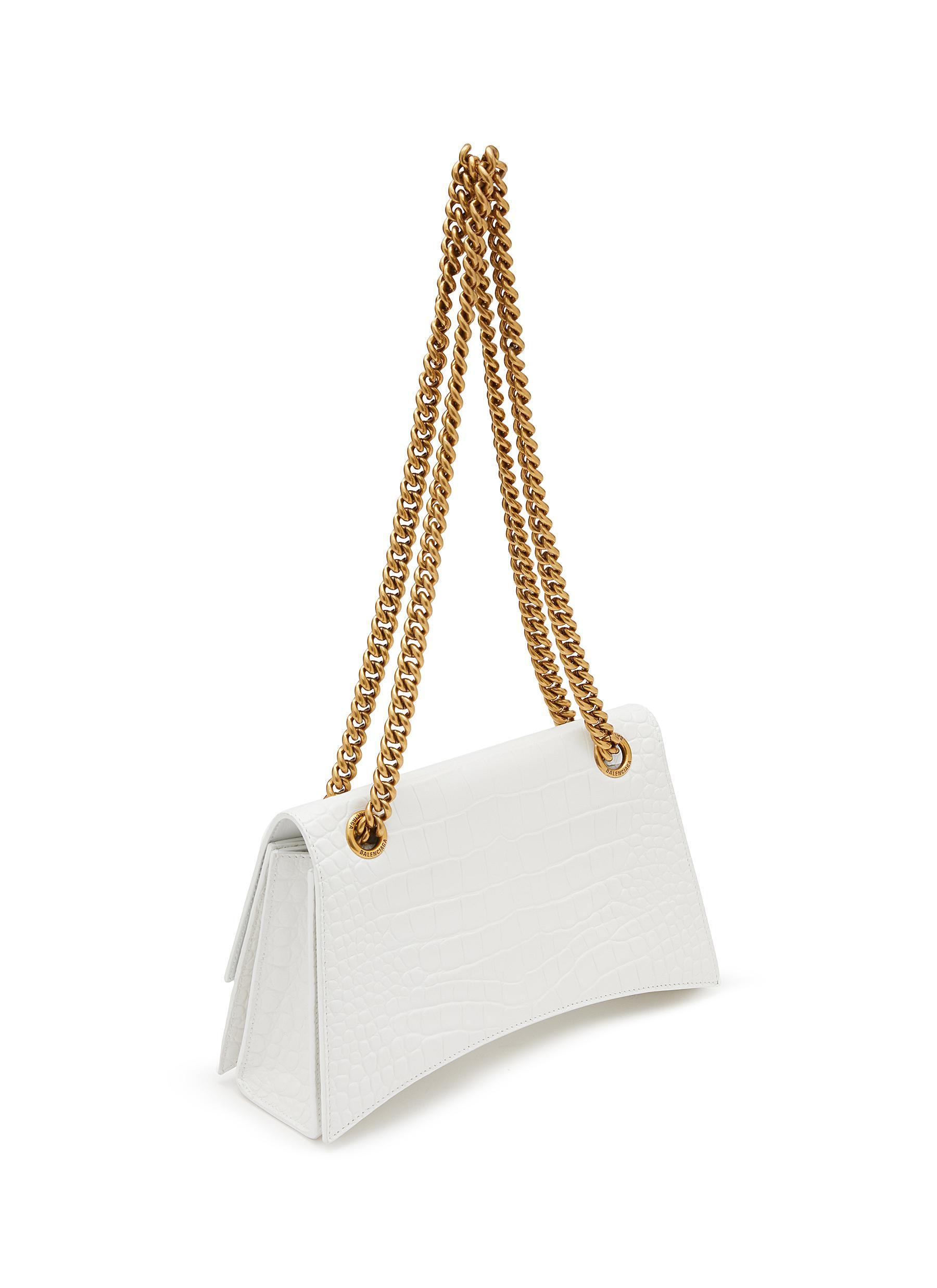 Balenciaga Small Crush Chain Shoulder Bag in Silver
