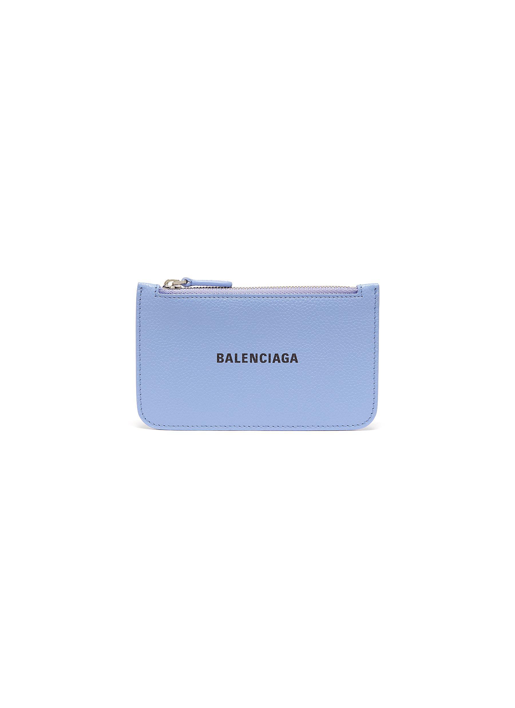 Balenciaga Leather 'cash Long' Coin And Cardholder in Light Blue 