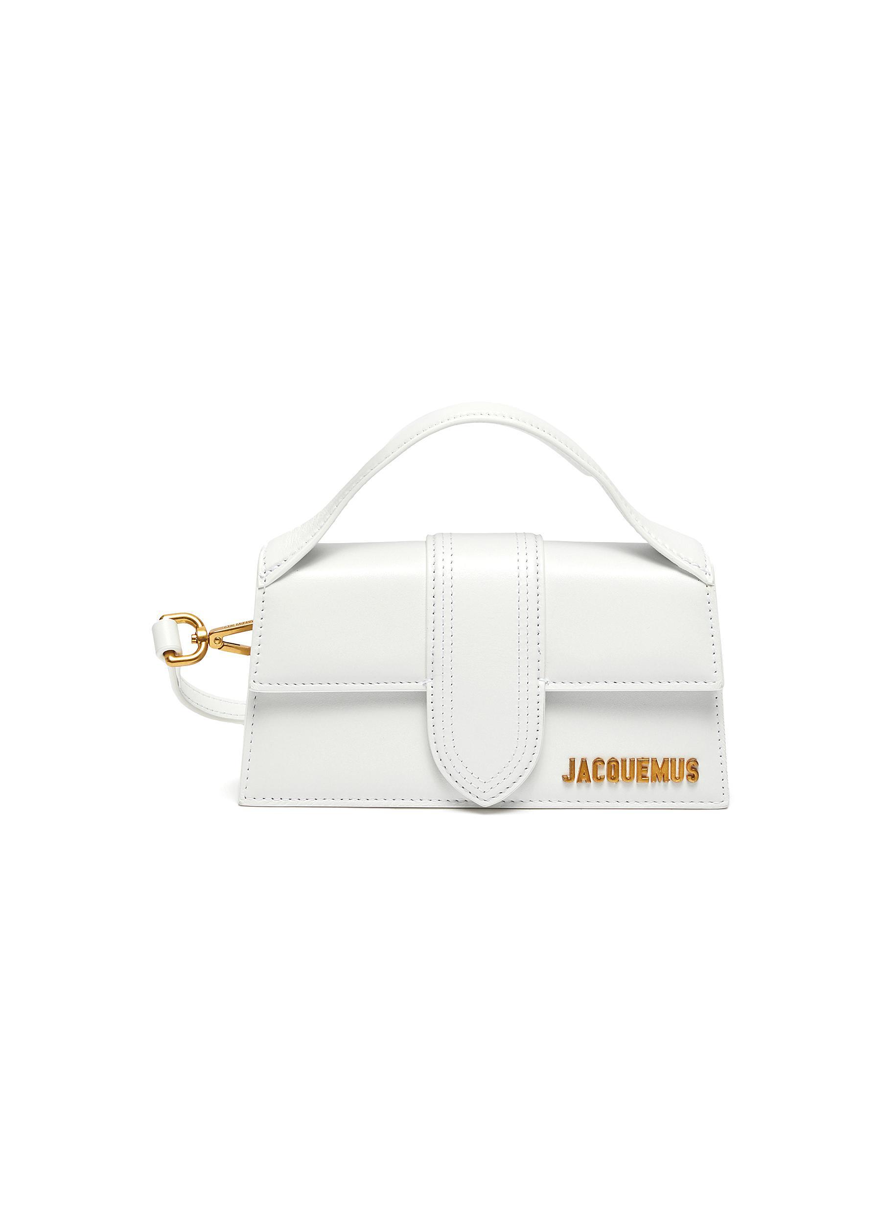 Jacquemus Le Bambino Leather Top Handle Bag in White | Lyst