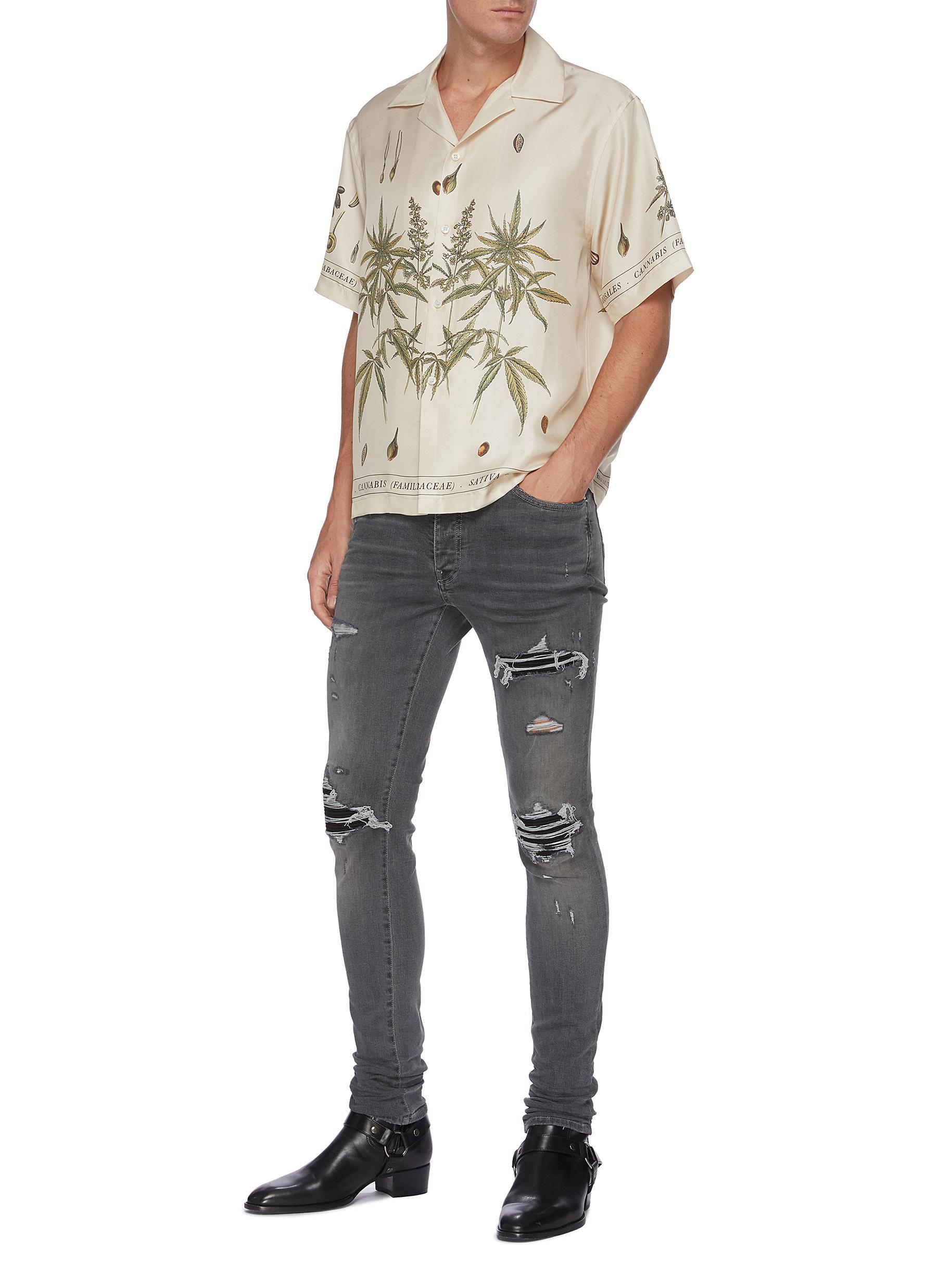 Amiri Cannabis Botanical Print Shirt in 