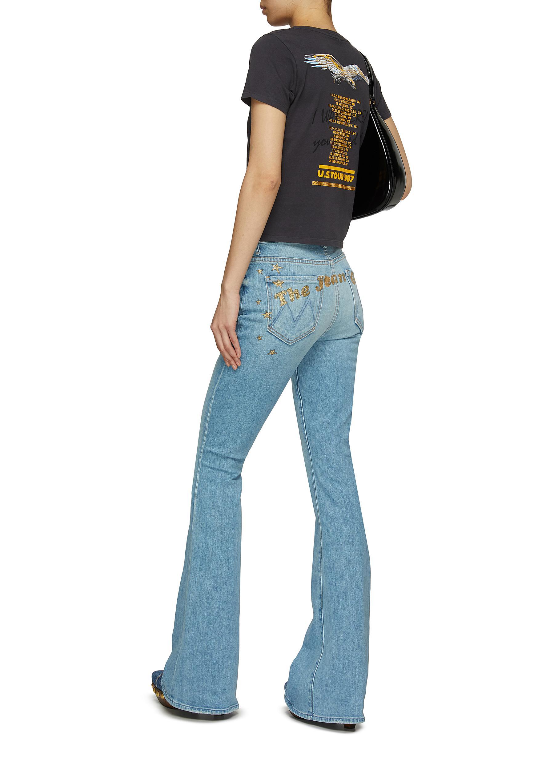 Mother X Bowie® The Super Cruiser Light Washed Flared Jeans in Blue | Lyst