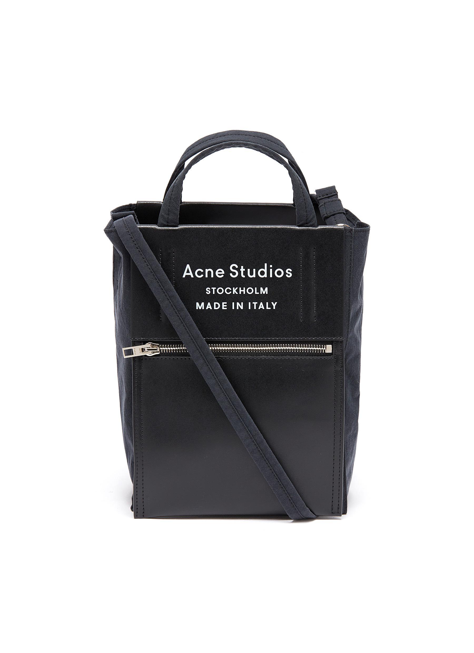 Acne Studios 'baker Out' Logo Print Small Tote Bag in Black for Men | Lyst