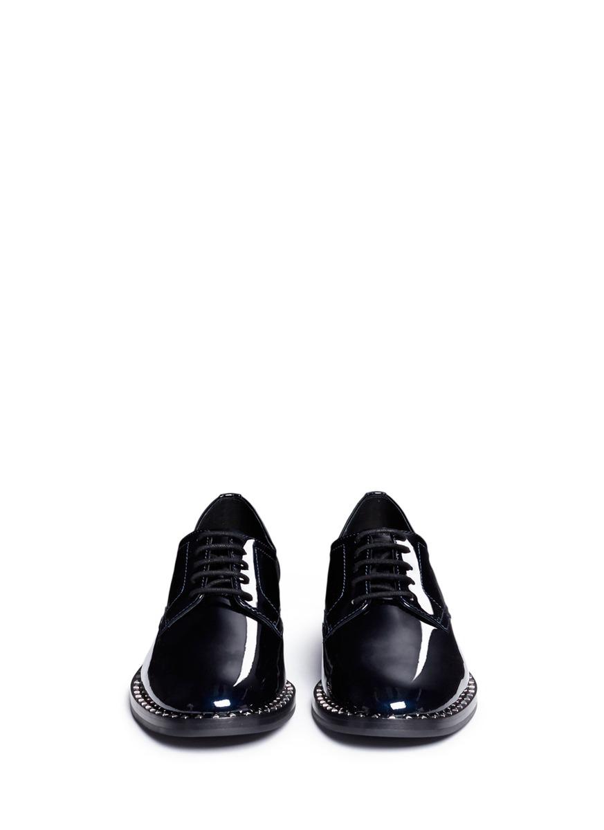 Ash �wilco� Stud Welt Patent Leather Derbies in Blue Lyst