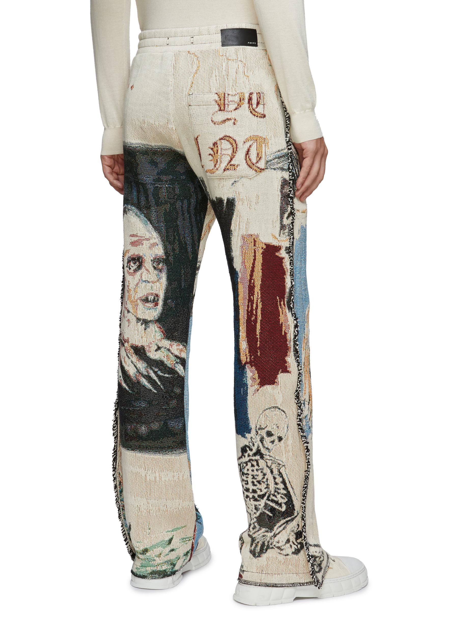 Amiri X Wes Lang 'blood 38' Cotton Tapestry Jacquard Flared Pants for Men