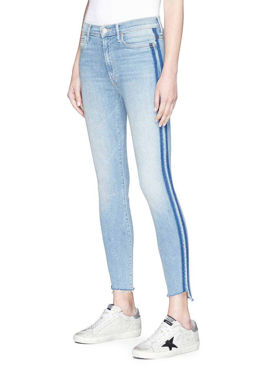 mother jeans with stripe