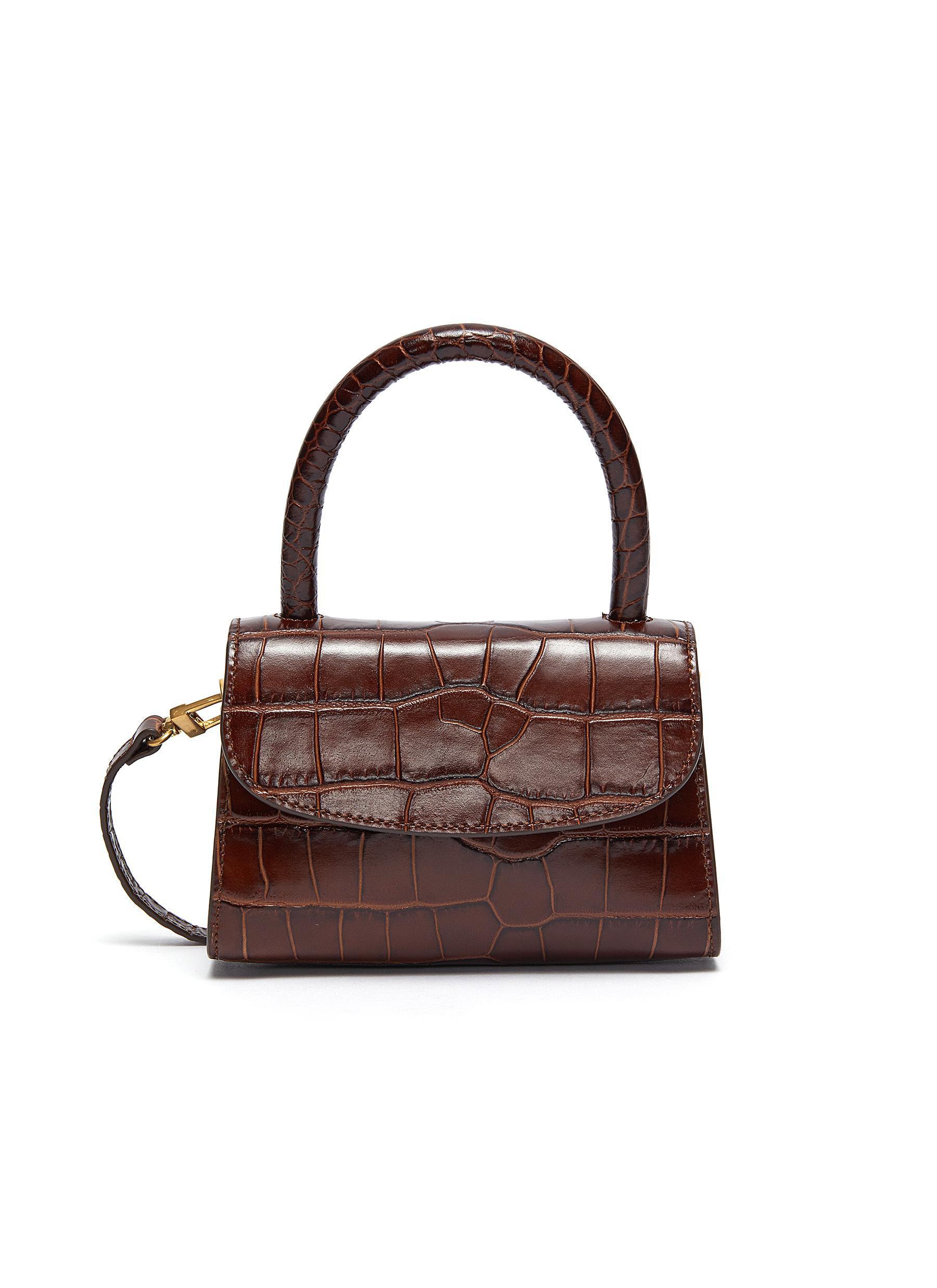 By Far Croc embossed Top handle Shoulder Mini bag