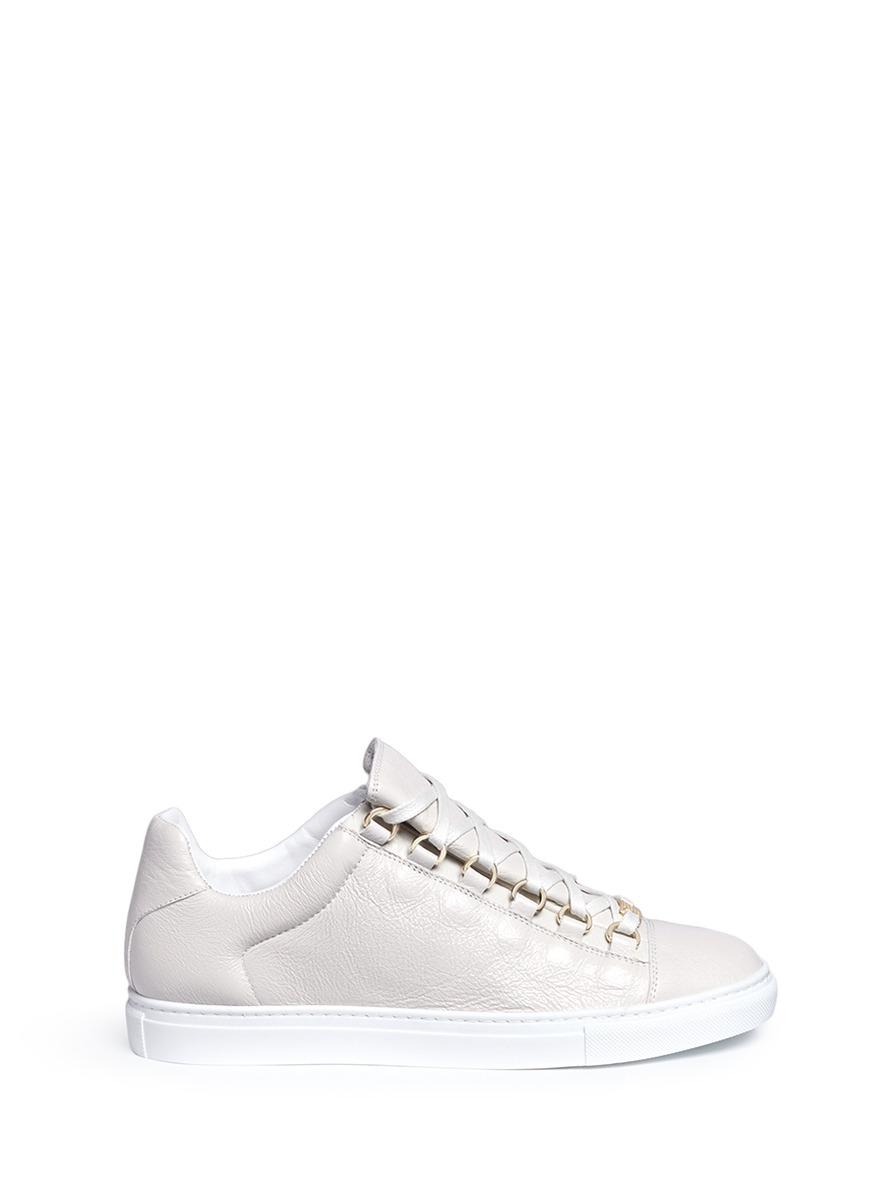 Balenciaga Lambskin Leather Sneakers in White | Lyst