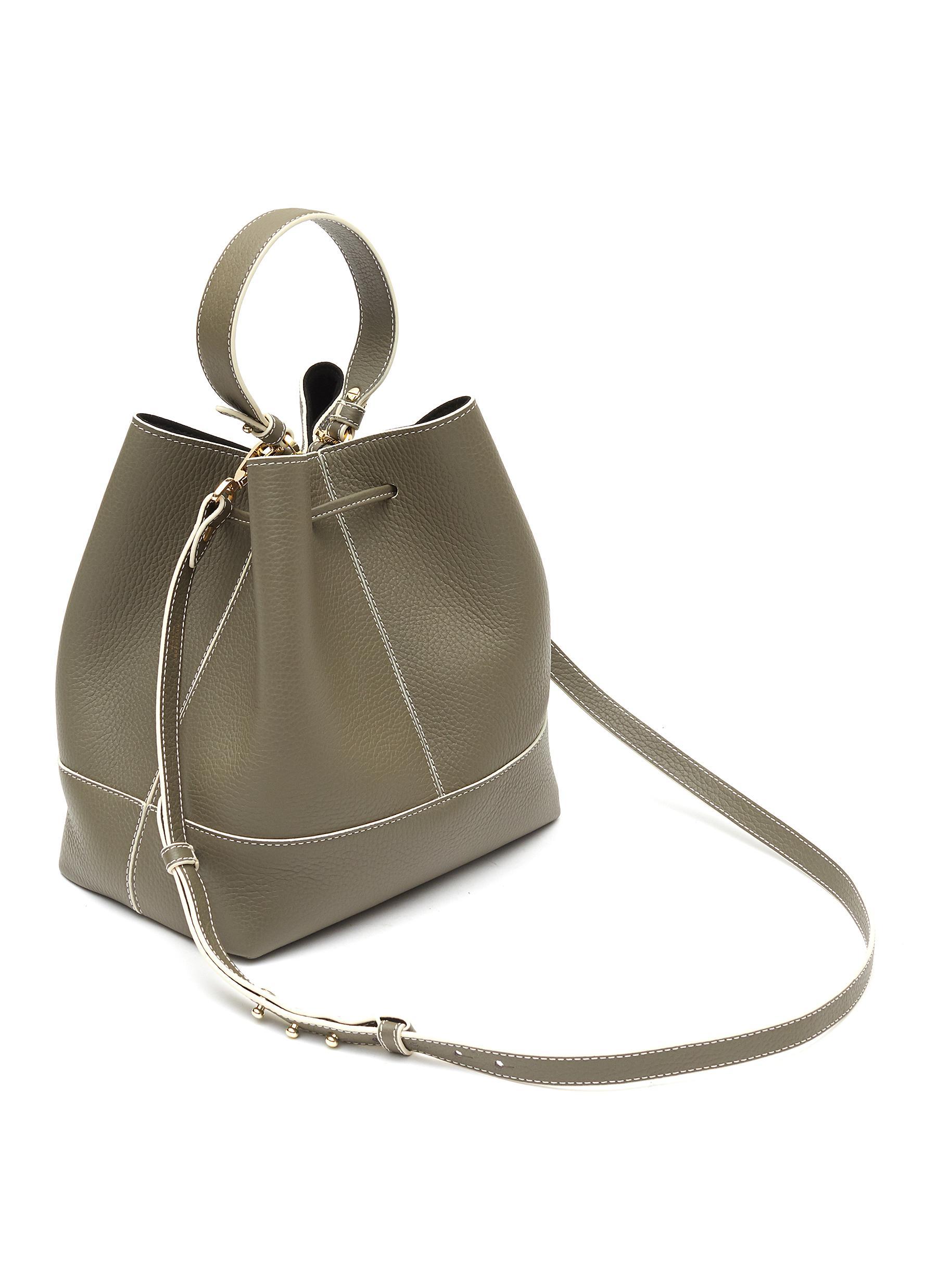 Strathberry, Bags, Strathberry Lana Midi Bucket Bag In Black Leather