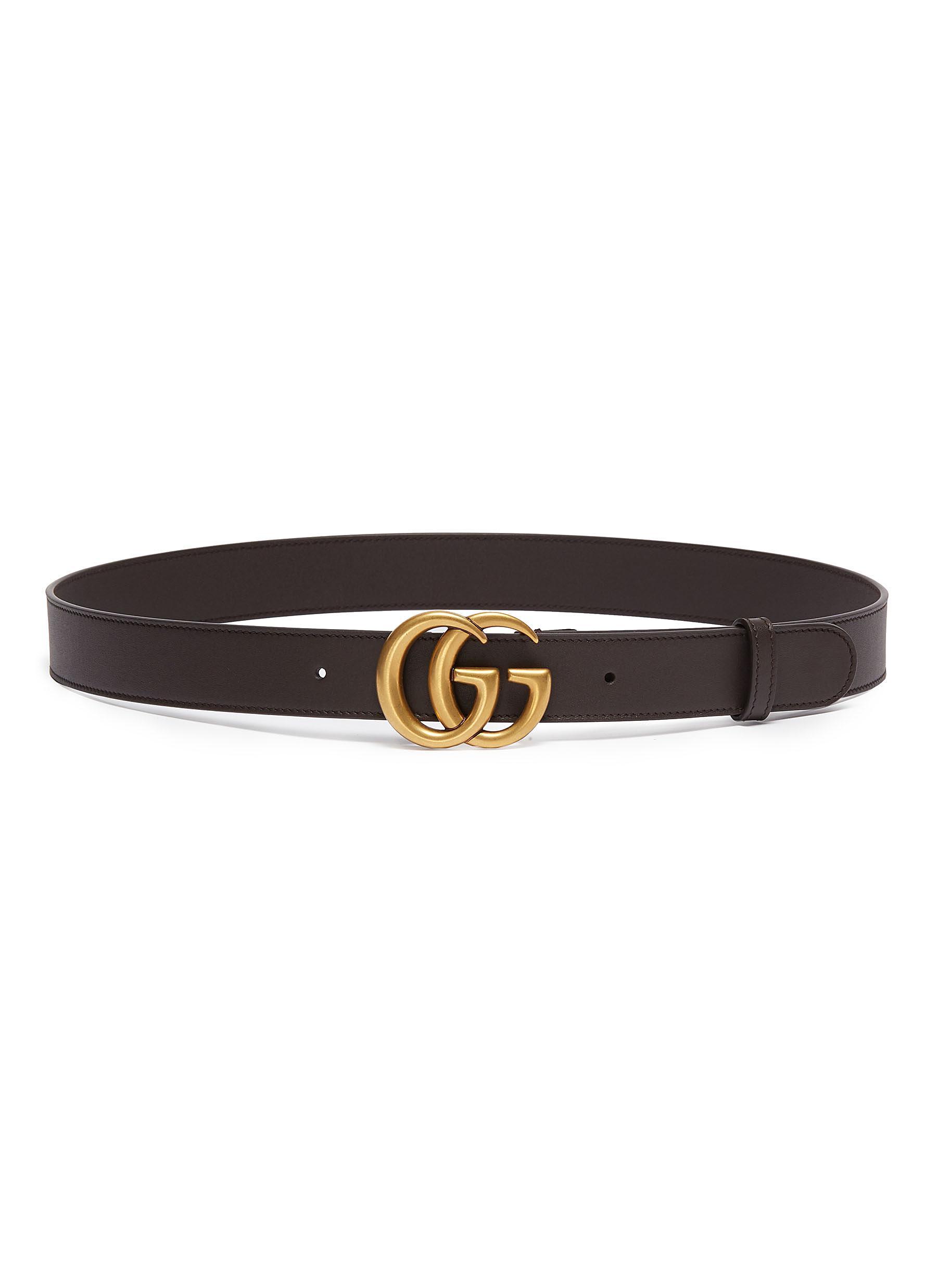 Gucci GG Logo Buckled Leather Belt in Brown for Men - Lyst