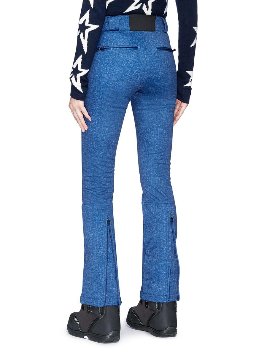Perfect Moment Fleece 'ancelle' High Waist Flare Ski Pants in Blue - Lyst