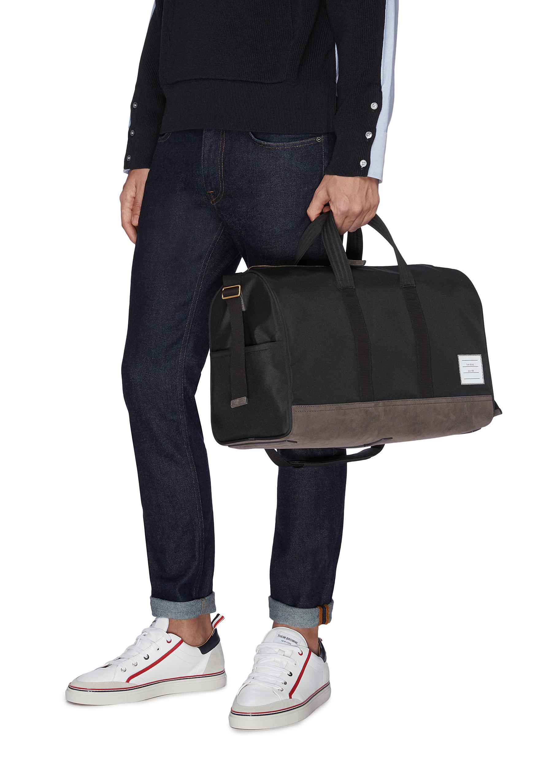 Thom Browne Synthetic Nylon Duffle Bag in Black for Men - Lyst