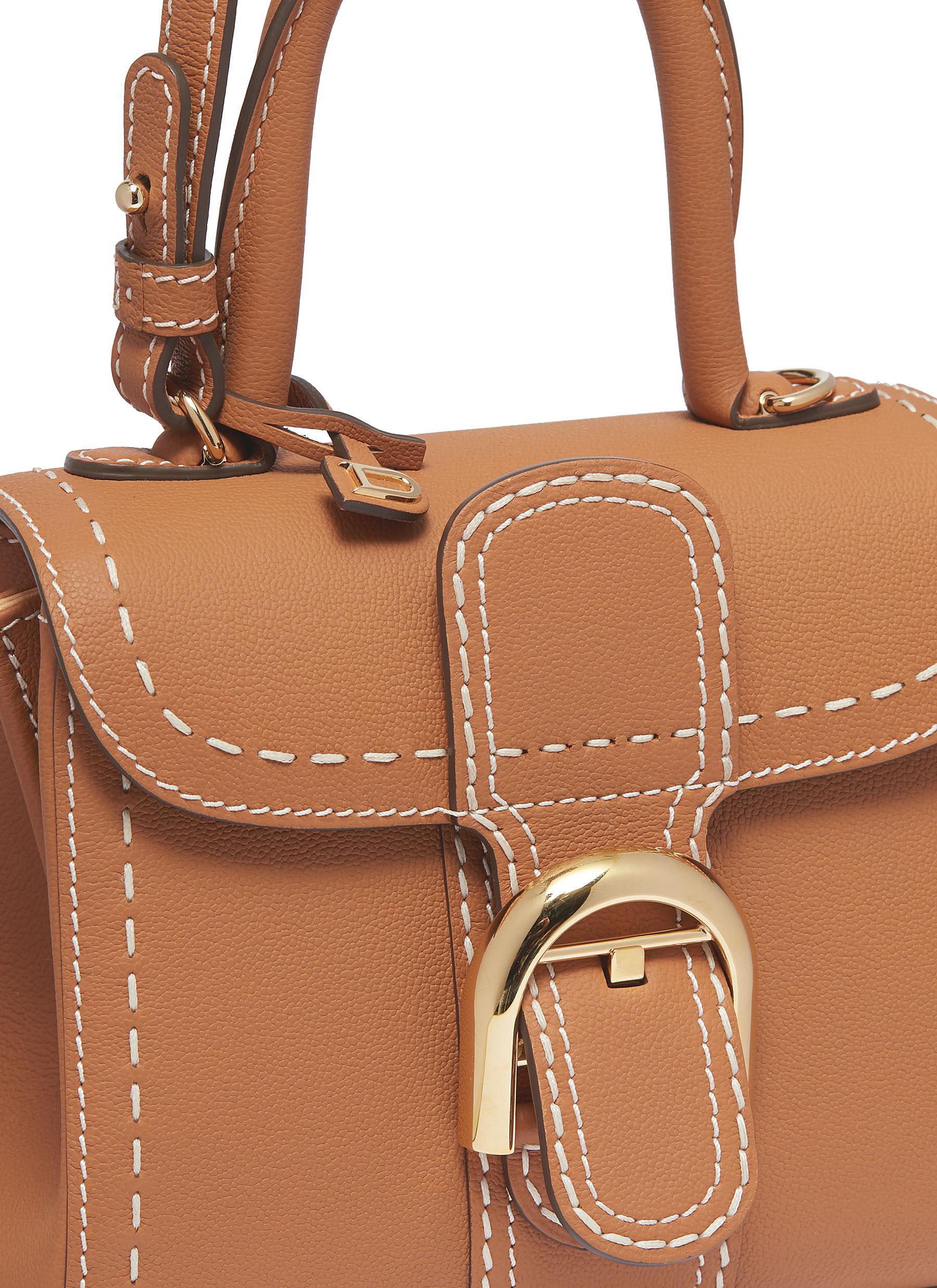 Delvaux 'brillant Mini S Rodéo Surpiqué' Contrast Topstitching Leather  Satchel in Brown
