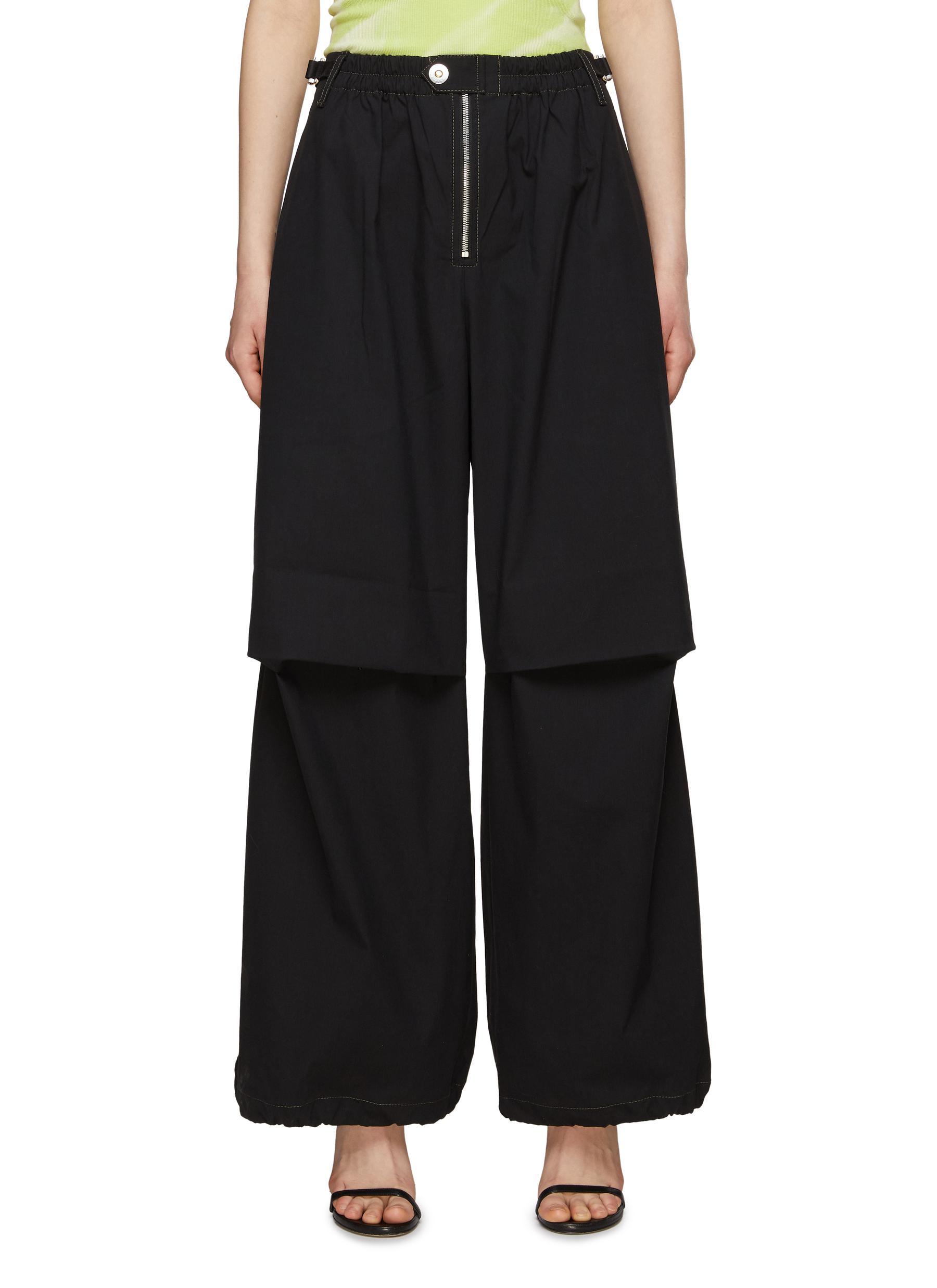Dion Lee Layered Front Oversized Flight Pants in Black | Lyst