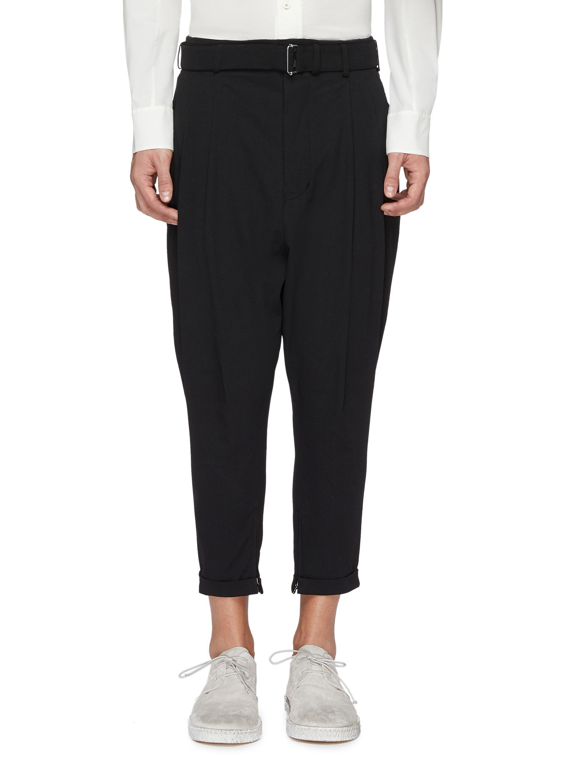 The Viridi-anne Cotton Buckled Zip Cuff Pants in Black for Men - Lyst