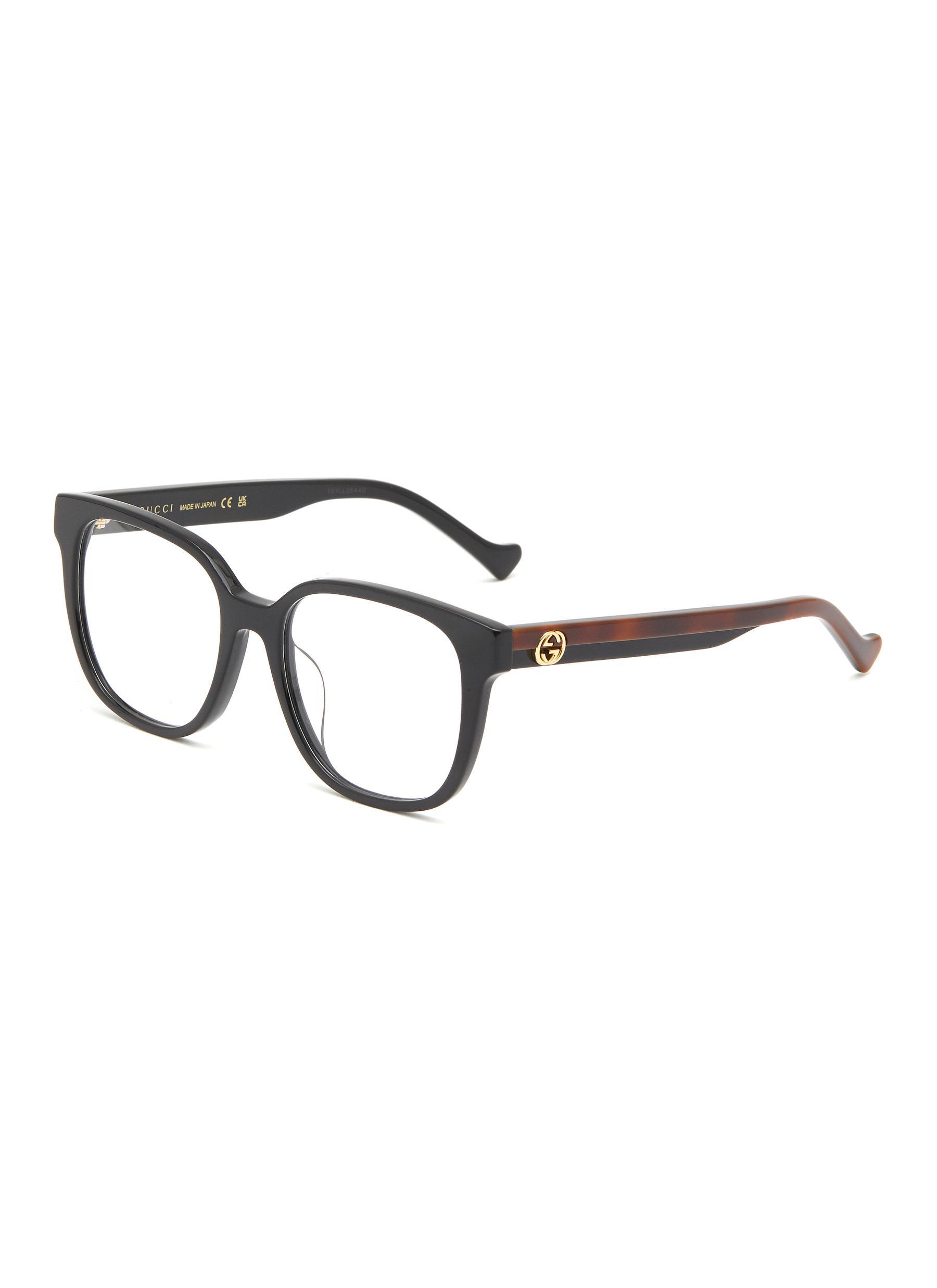 Gucci Bicoloured Temple Acetate Optical Glasses in Black Lyst