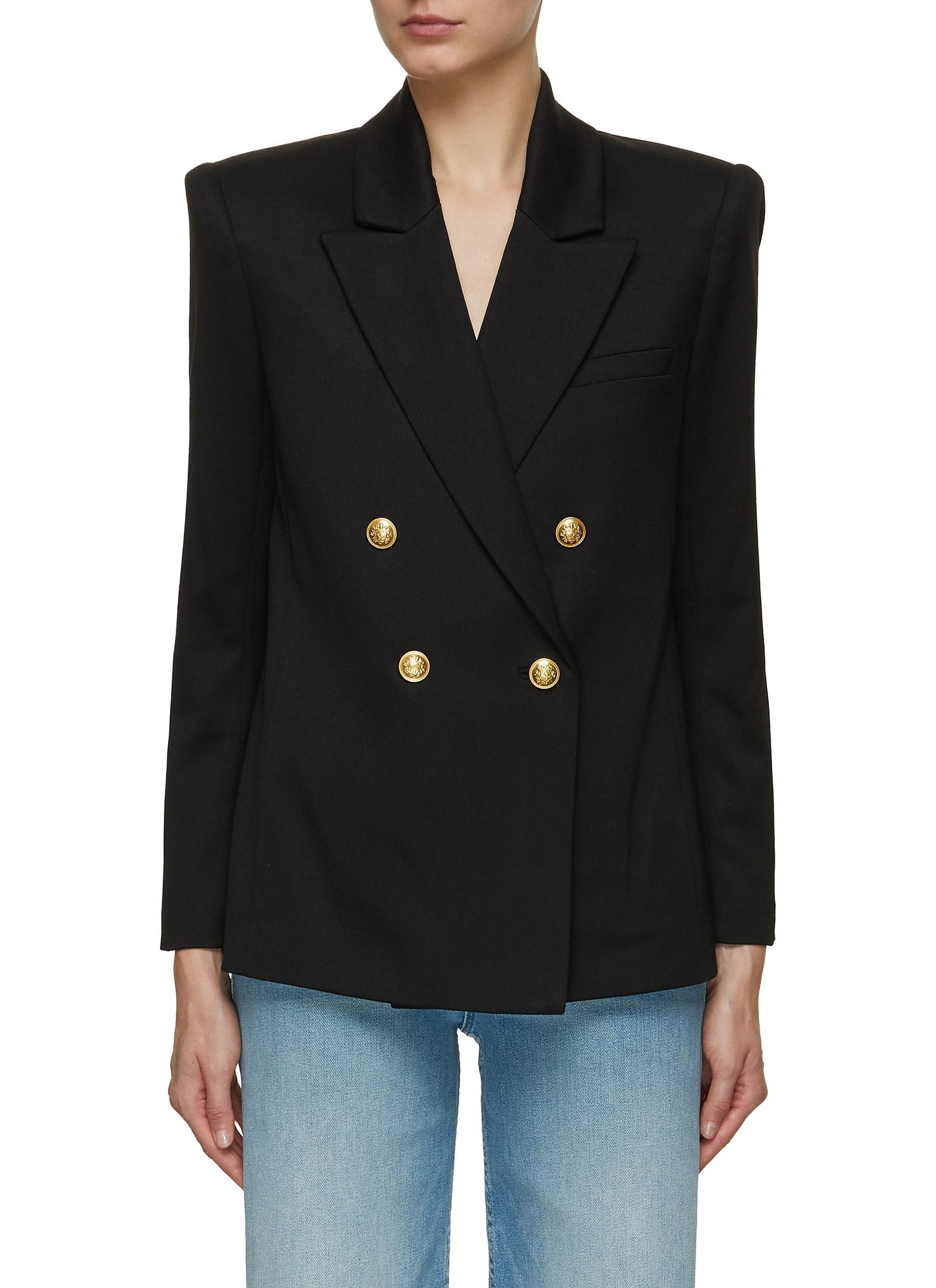 Alice + Olivia Anthony Double Breasted Blazer in Black | Lyst