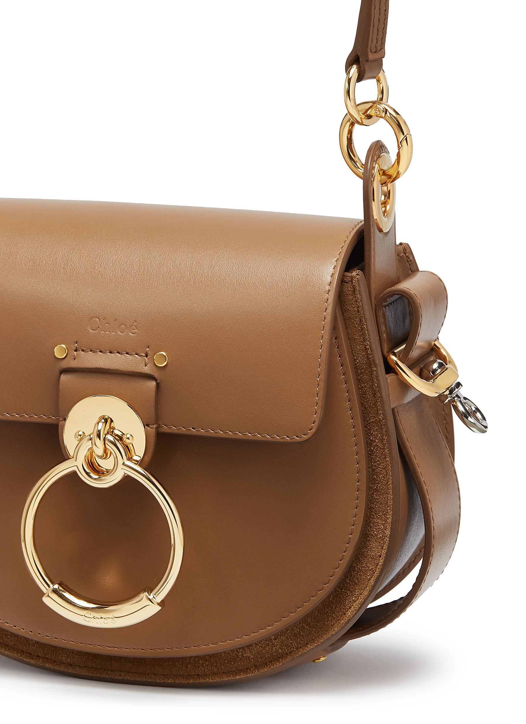 Chloé 'tess' Ring Small Leather Shoulder Bag in Brown - Lyst