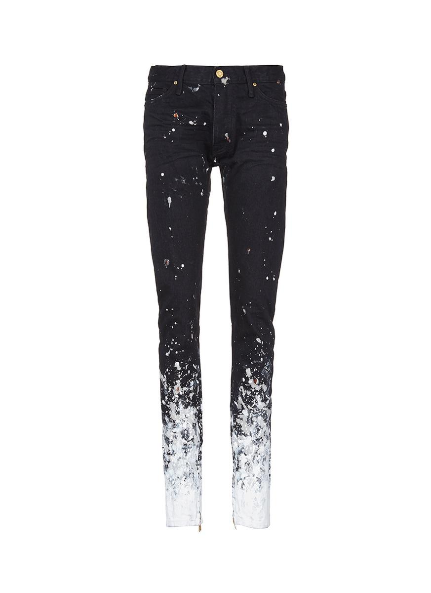 fear of god black selvedge painters denim jeans black romper