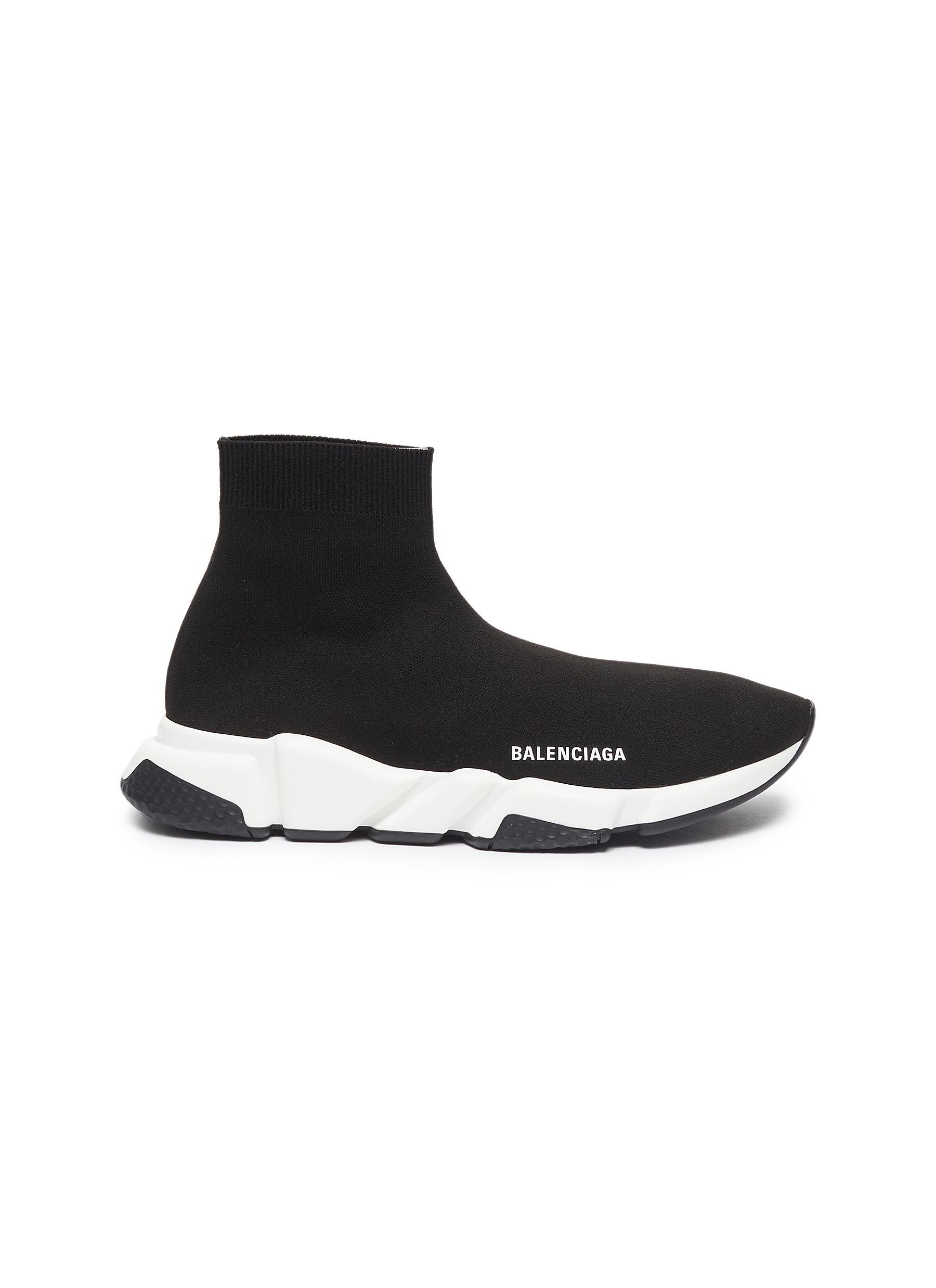 Balenciaga Rubber 'speed' Knit Slip-on Sneakers in Black / White (Black ...