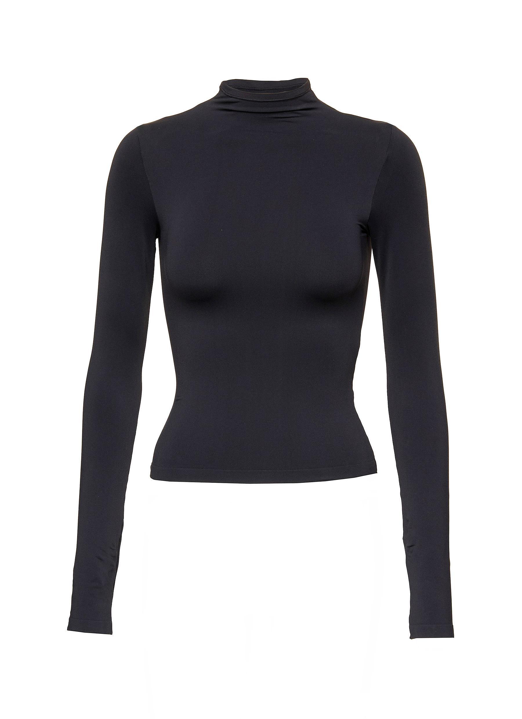 Skims Soft Smoothing Seamless Turtleneck Top in Blue