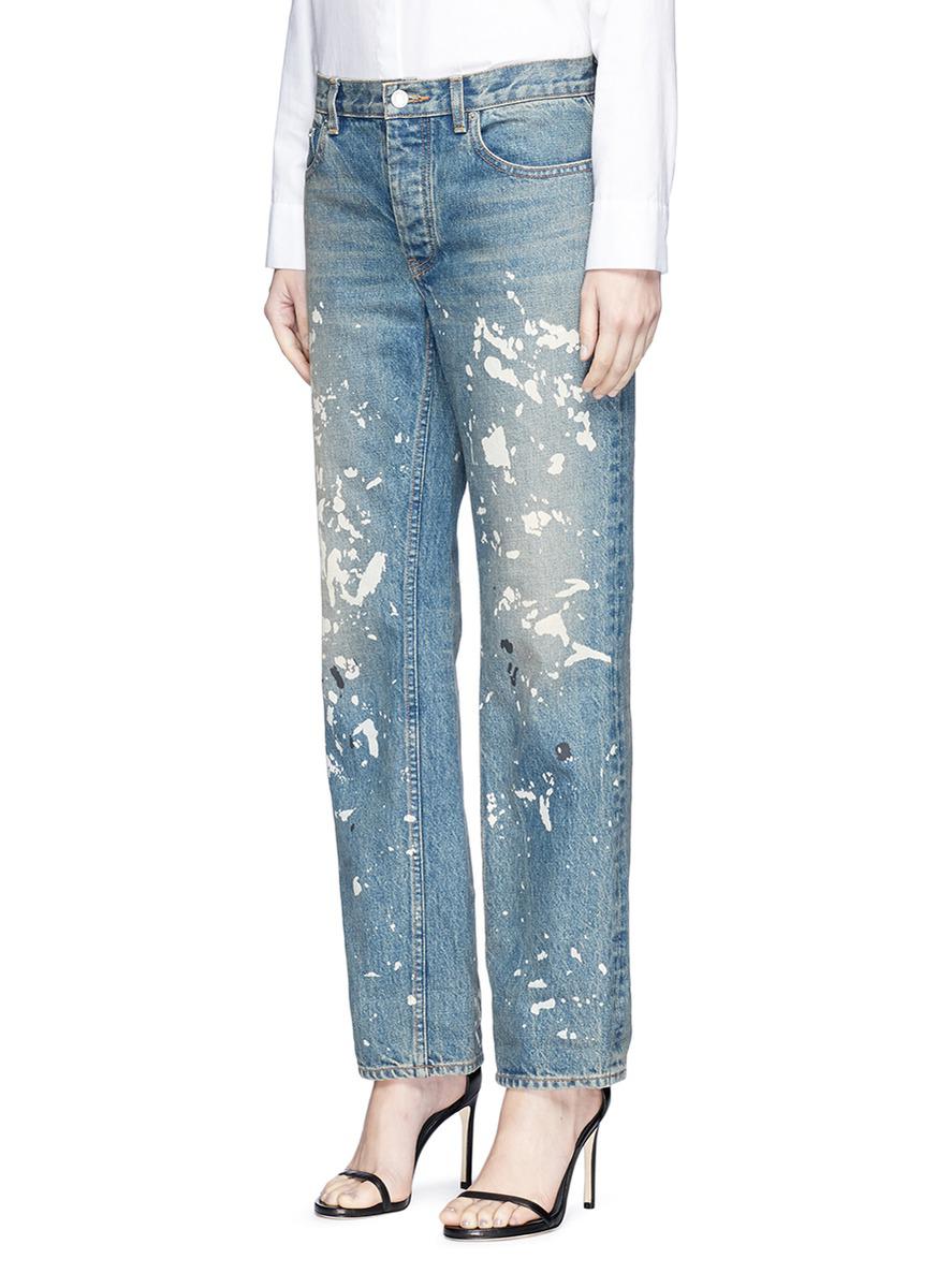 helmut lang splatter jeans
