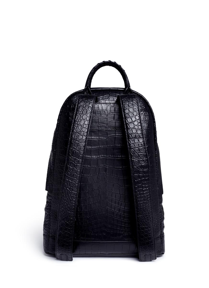 creaala croc embossed backpack