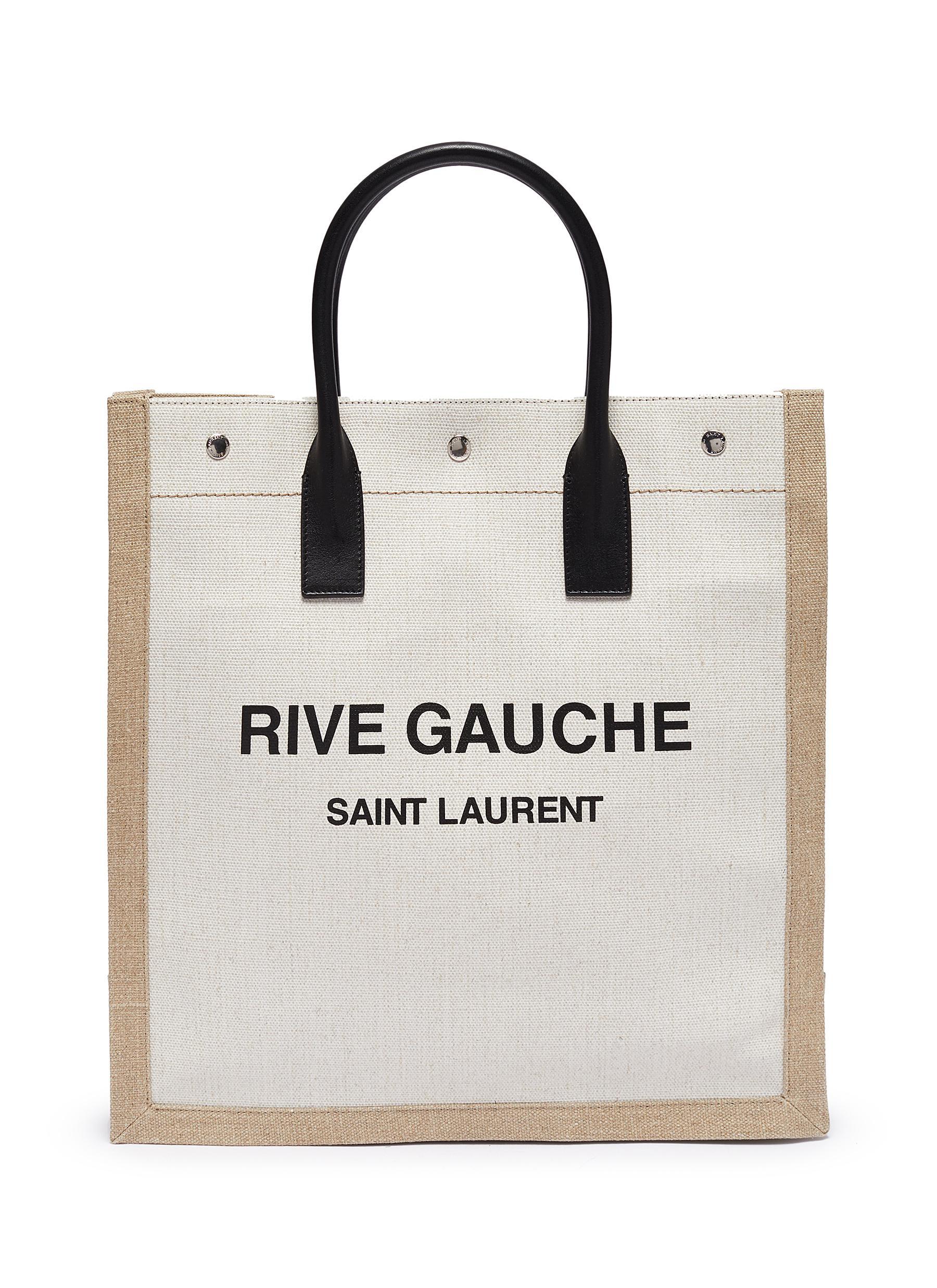 Saint Laurent Canvas 'noe Rive Gauche N/s' Logo Tote Bag - Lyst