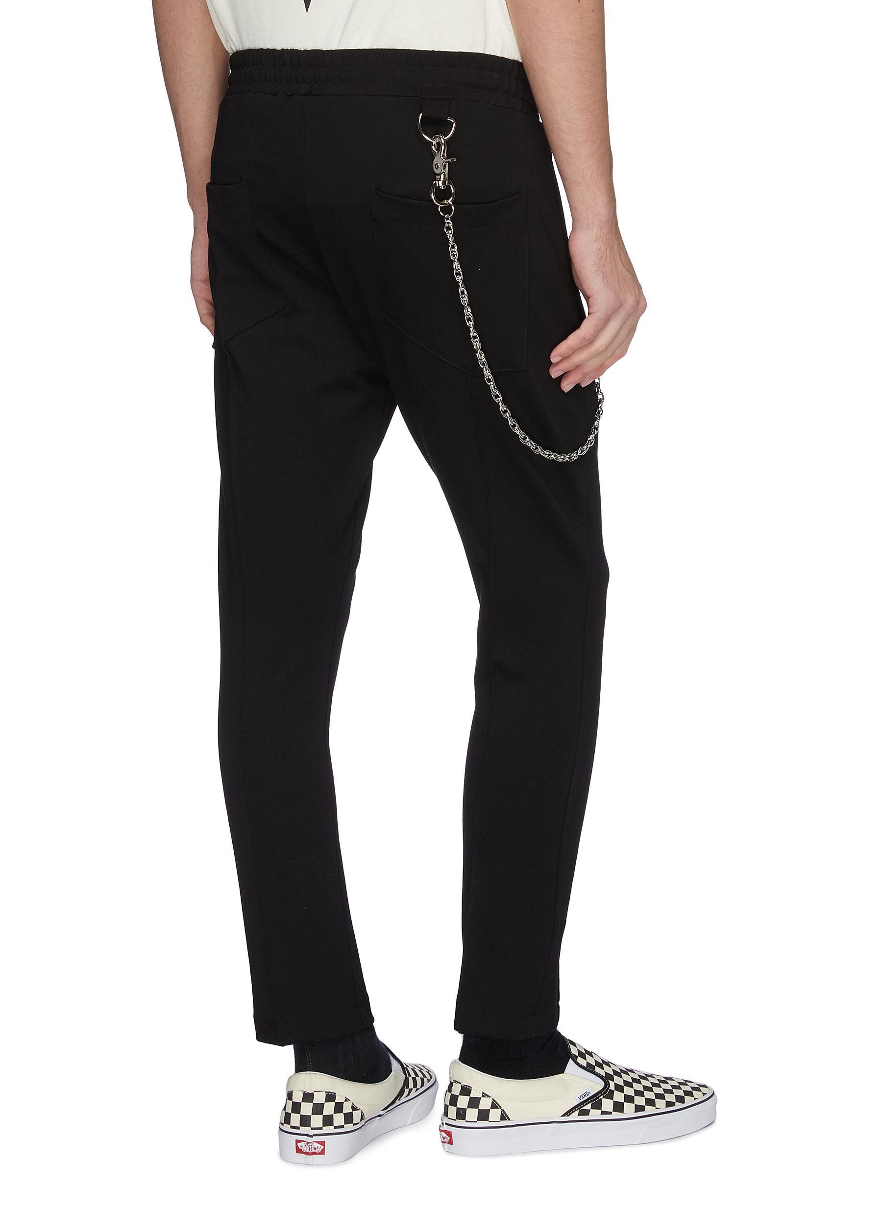 solid men black track pants