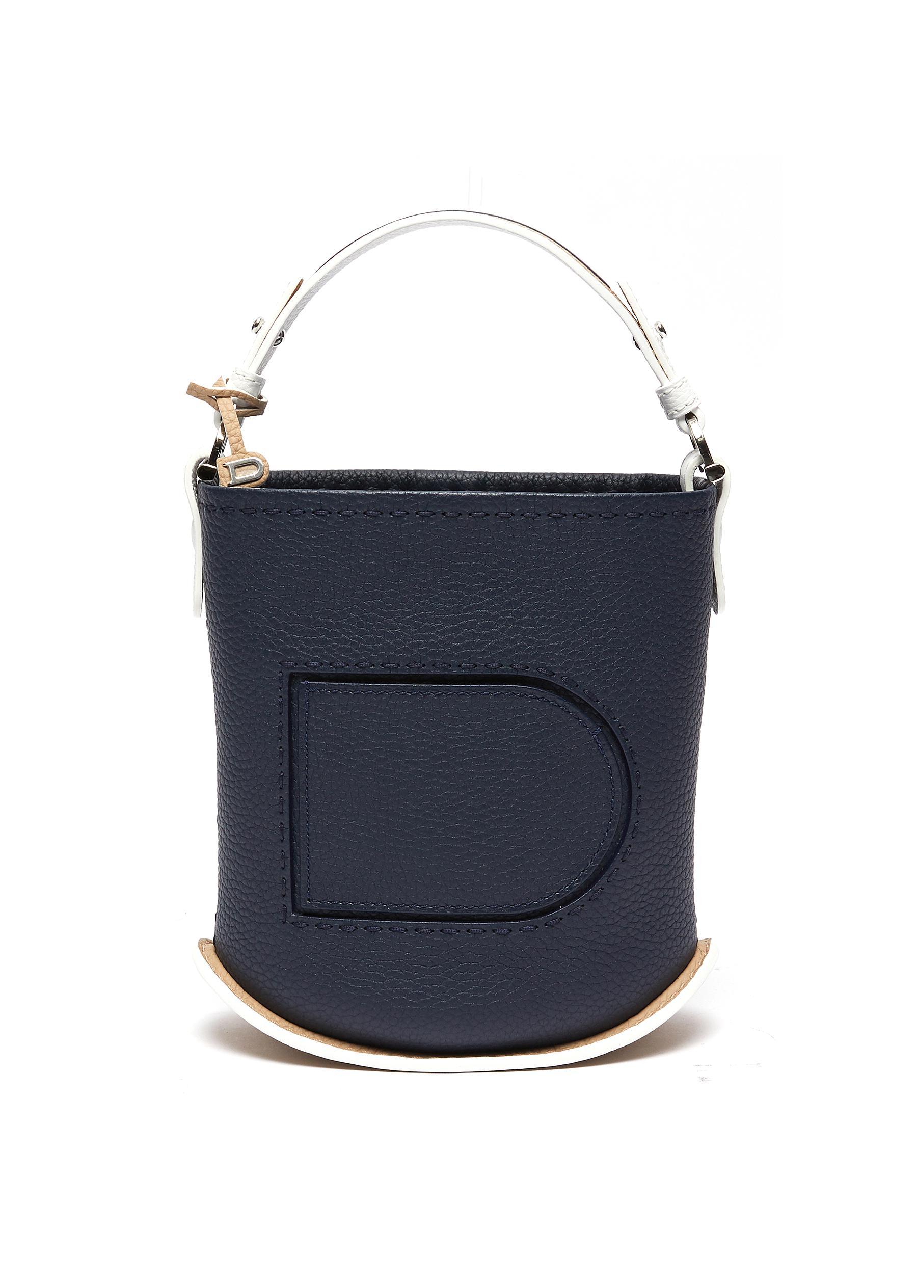 Delvaux Pin Mini' Leather Bucket Bag in Navy (Blue) | Lyst