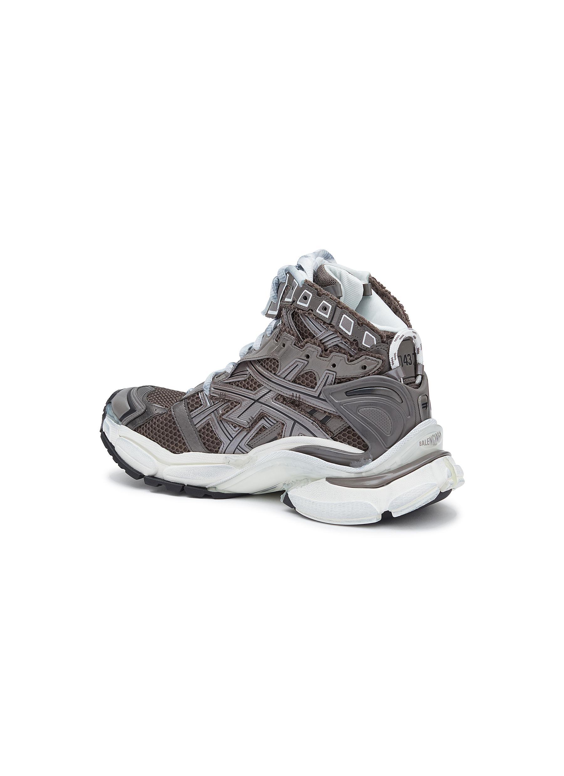 Balenciaga 'runner' Chunky Sole Mesh High Top Sneakers in Gray for Men |  Lyst
